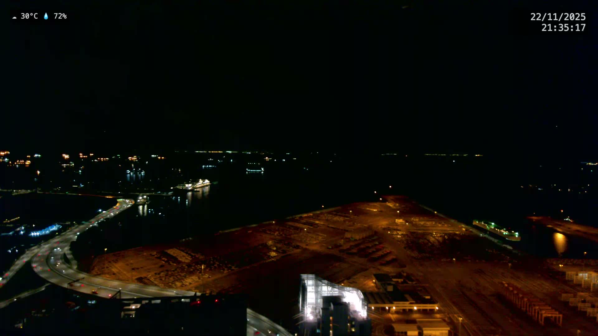 Singapore, Tanjong Pagar Port Terminal & Singapore Strait Skyline Live Cam - Tanjong Pagar, Downtown Core, Central, Area, Central Singapore, Singapore