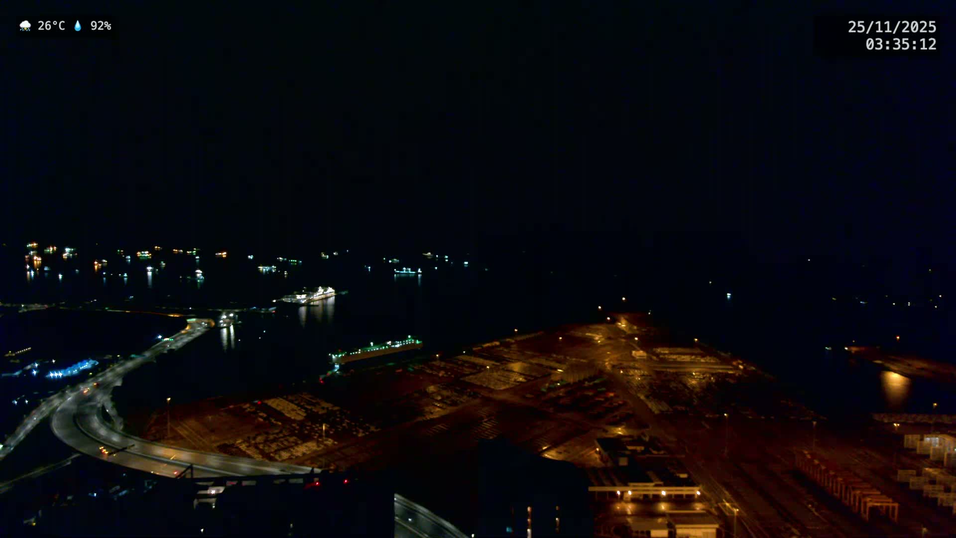 Singapore, Tanjong Pagar Port Terminal & Singapore Strait Skyline Live Cam - Tanjong Pagar, Downtown Core, Central, Area, Central Singapore, Singapore