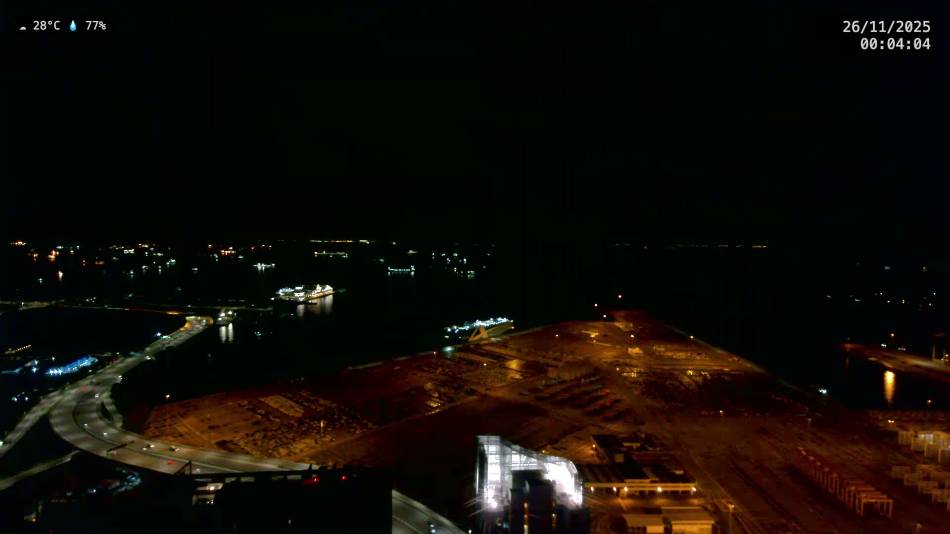 Singapore, Tanjong Pagar Port Terminal & Singapore Strait Skyline Live Cam - Tanjong Pagar, Downtown Core, Central, Area, Central Singapore, Singapore