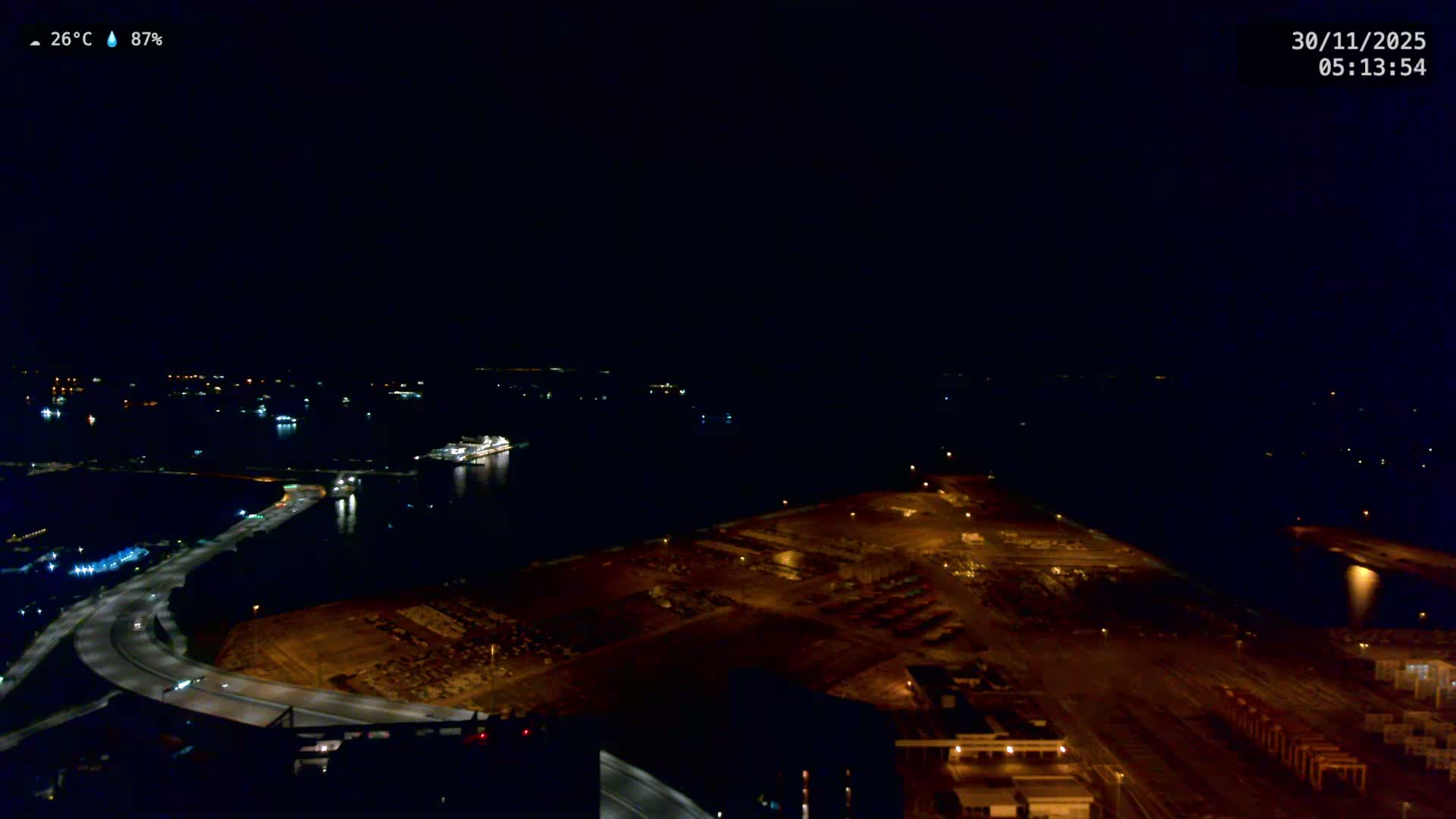 Singapore, Tanjong Pagar Port Terminal & Singapore Strait Skyline Live Cam - Tanjong Pagar, Downtown Core, Central, Area, Central Singapore, Singapore