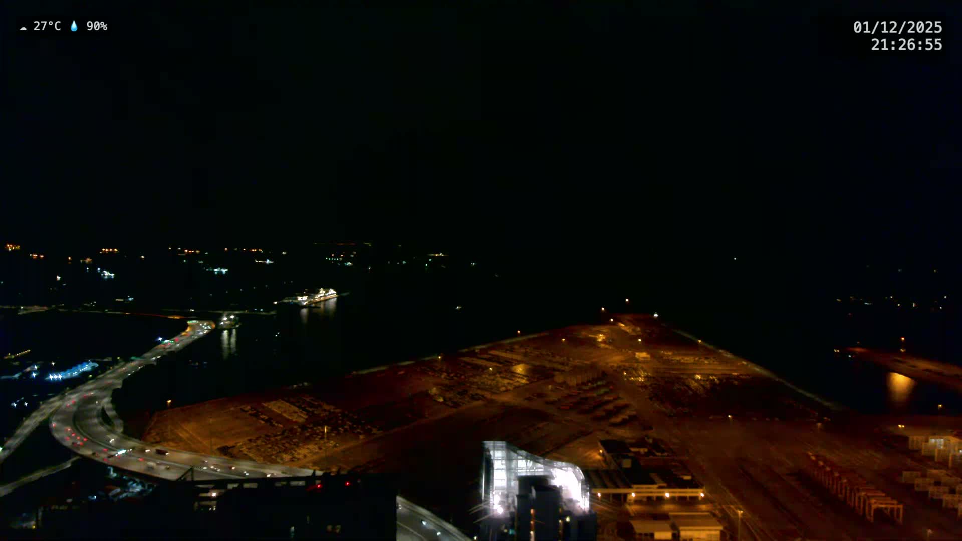 Singapore, Tanjong Pagar Port Terminal & Singapore Strait Skyline Live Cam - Tanjong Pagar, Downtown Core, Central, Area, Central Singapore, Singapore