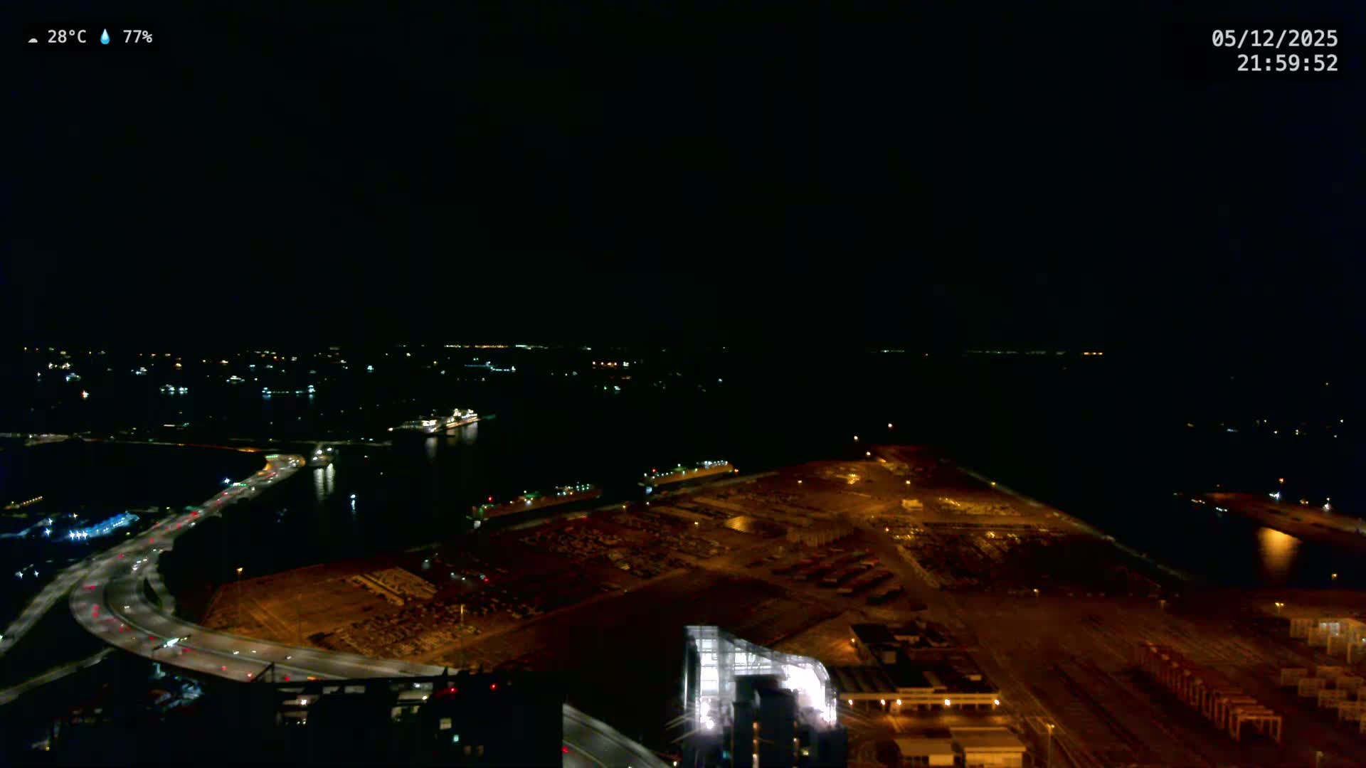 Singapore, Tanjong Pagar Port Terminal & Singapore Strait Skyline Live Cam - Tanjong Pagar, Downtown Core, Central, Area, Central Singapore, Singapore