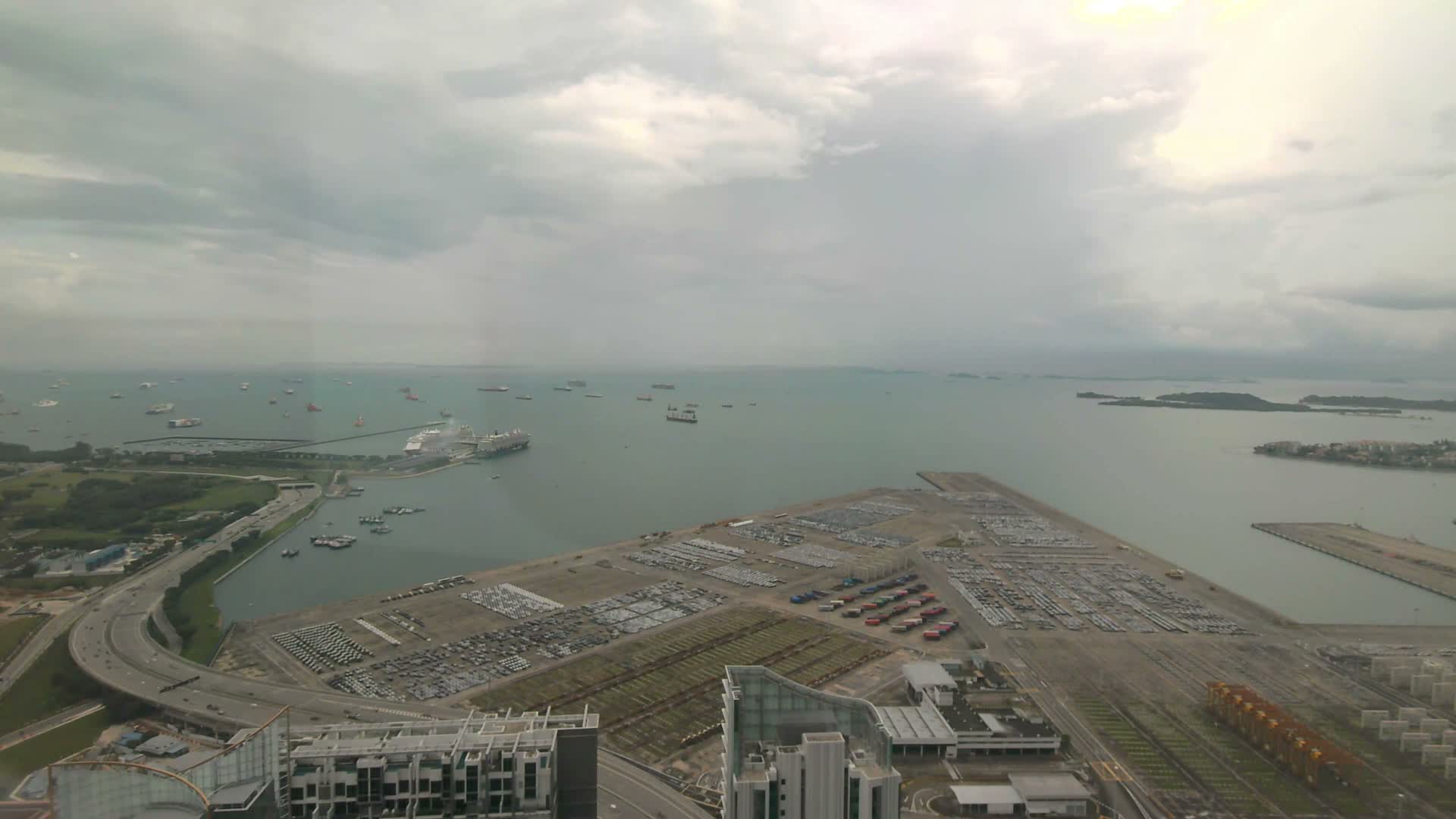 Singapore, Tanjong Pagar Port Terminal & Singapore Strait Skyline Live Cam - Tanjong Pagar, Downtown Core, Central, Area, Central Singapore, Singapore