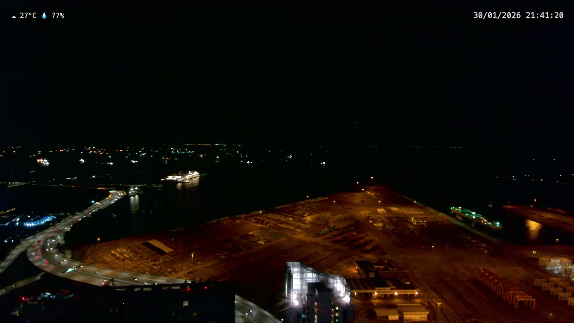 Singapore, Tanjong Pagar Port Terminal & Singapore Strait Skyline Live Cam - Tanjong Pagar, Downtown Core, Central, Area, Central Singapore, Singapore