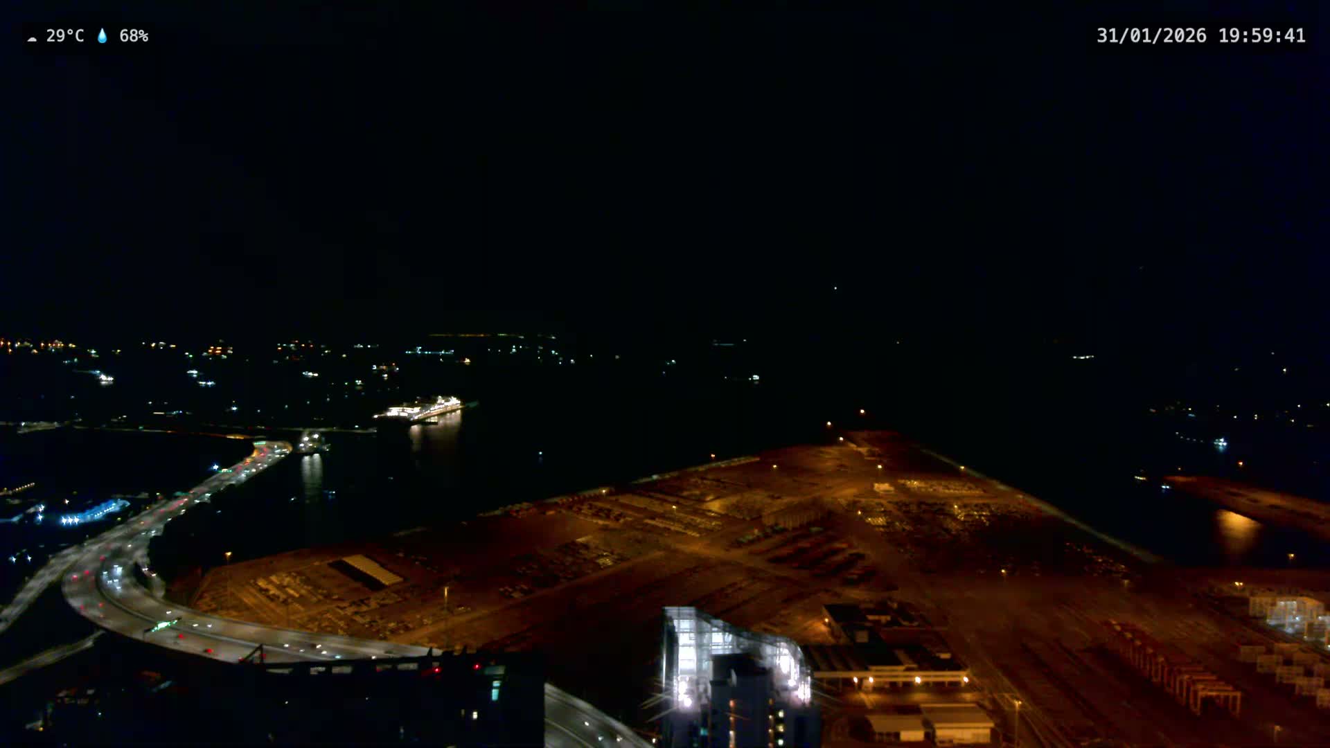 Singapore, Tanjong Pagar Port Terminal & Singapore Strait Skyline Live Cam - Tanjong Pagar, Downtown Core, Central, Area, Central Singapore, Singapore