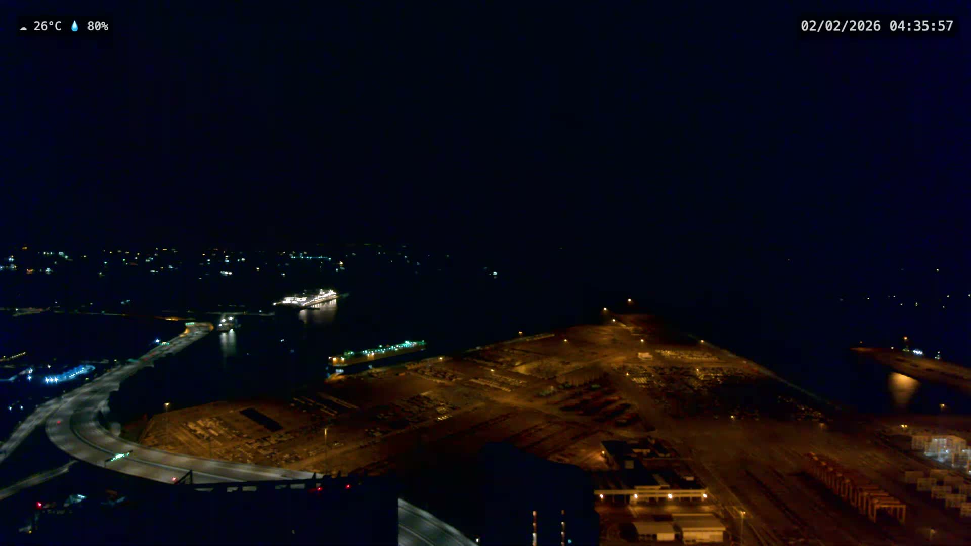 Singapore, Tanjong Pagar Port Terminal & Singapore Strait Skyline Live Cam - Tanjong Pagar, Downtown Core, Central, Area, Central Singapore, Singapore