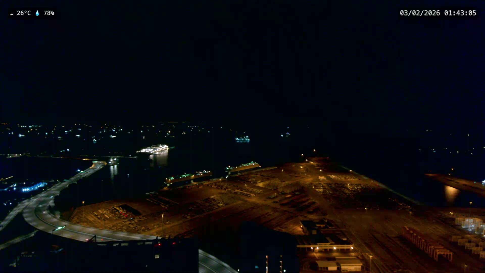 Singapore, Tanjong Pagar Port Terminal & Singapore Strait Skyline Live Cam - Tanjong Pagar, Downtown Core, Central, Area, Central Singapore, Singapore