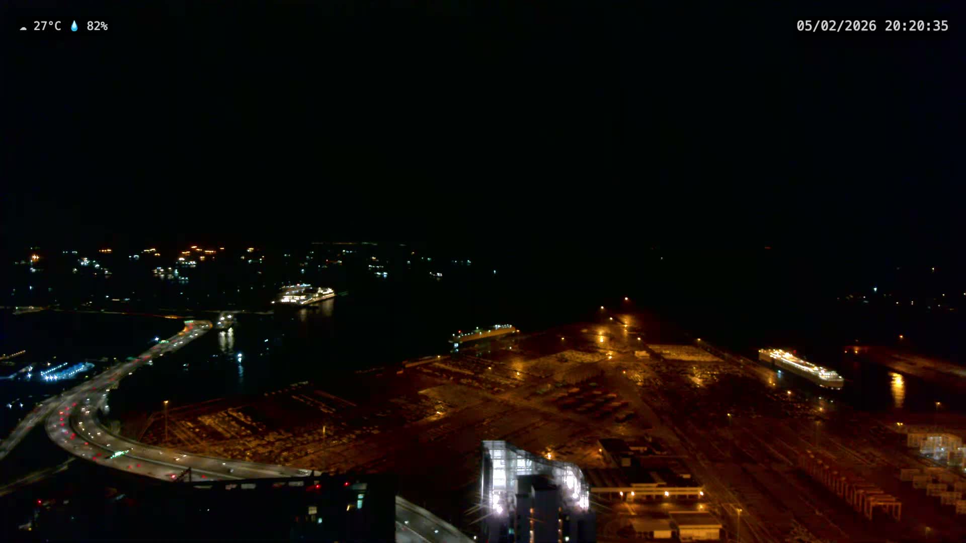 Singapore, Tanjong Pagar Port Terminal & Singapore Strait Skyline Live Cam - Tanjong Pagar, Downtown Core, Central, Area, Central Singapore, Singapore