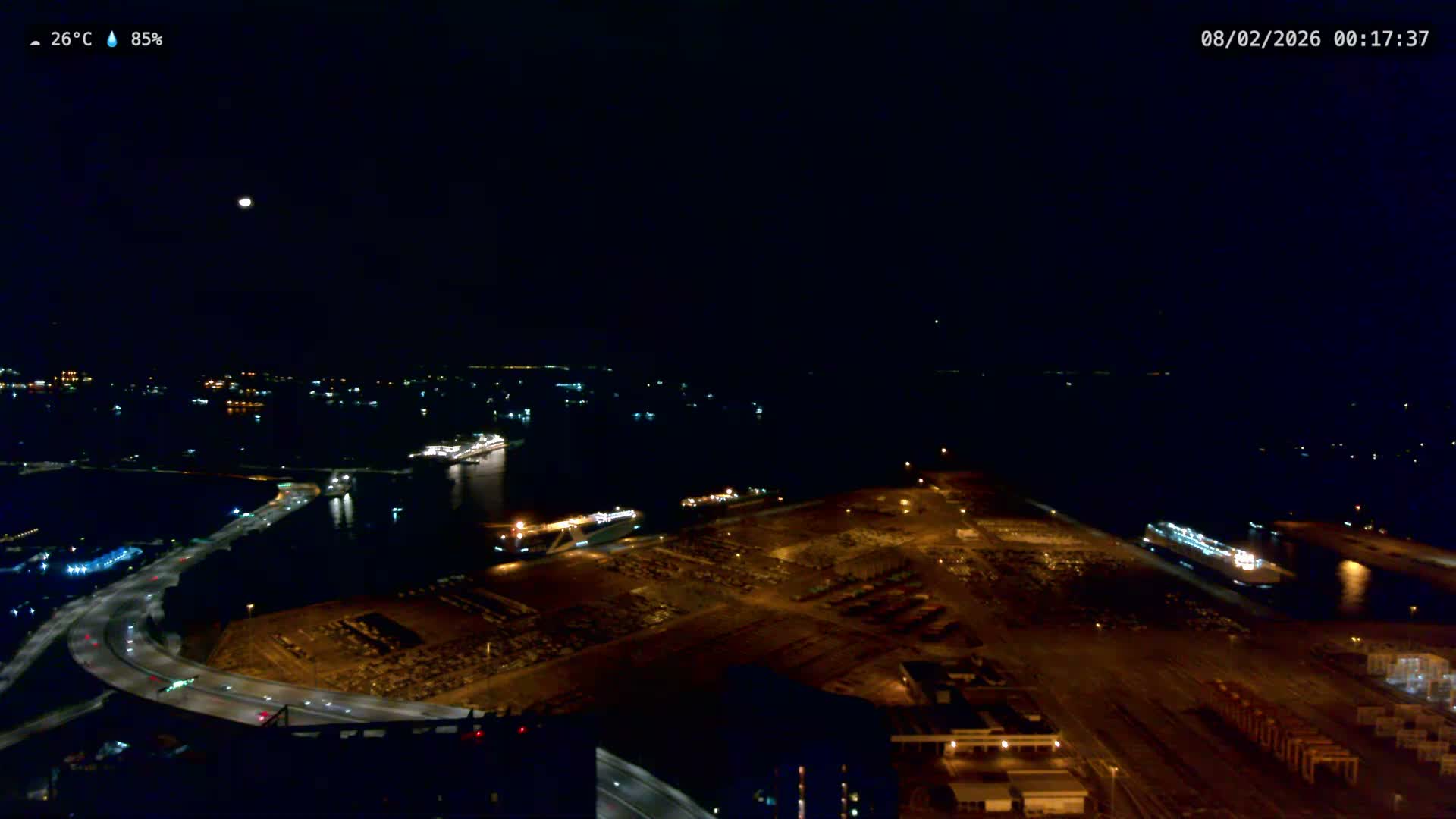 Singapore, Tanjong Pagar Port Terminal & Singapore Strait Skyline Live Cam - Tanjong Pagar, Downtown Core, Central, Area, Central Singapore, Singapore