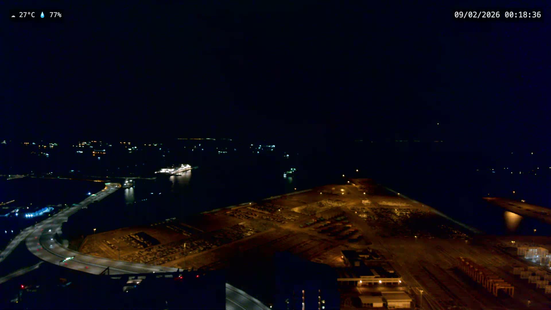Singapore, Tanjong Pagar Port Terminal & Singapore Strait Skyline Live Cam - Tanjong Pagar, Downtown Core, Central, Area, Central Singapore, Singapore