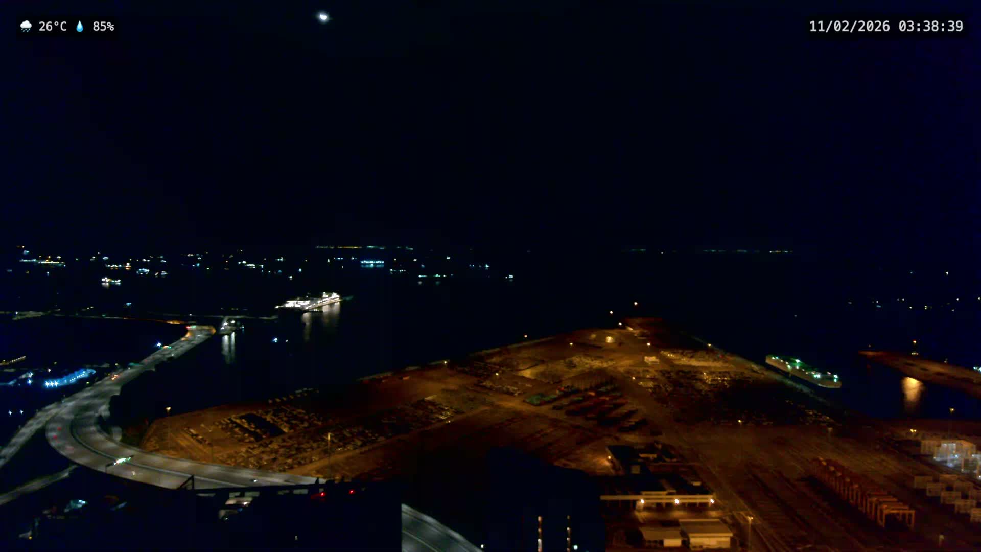 Singapore, Tanjong Pagar Port Terminal & Singapore Strait Skyline Live Cam - Tanjong Pagar, Downtown Core, Central, Area, Central Singapore, Singapore