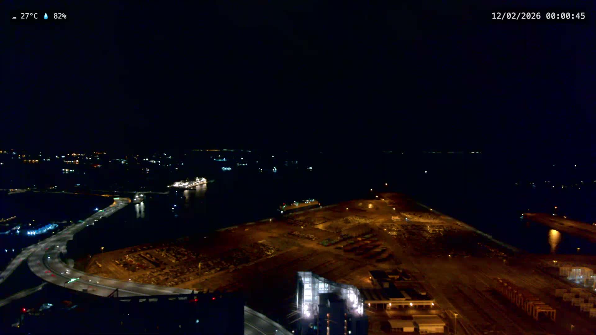 Singapore, Tanjong Pagar Port Terminal & Singapore Strait Skyline Live Cam - Tanjong Pagar, Downtown Core, Central, Area, Central Singapore, Singapore