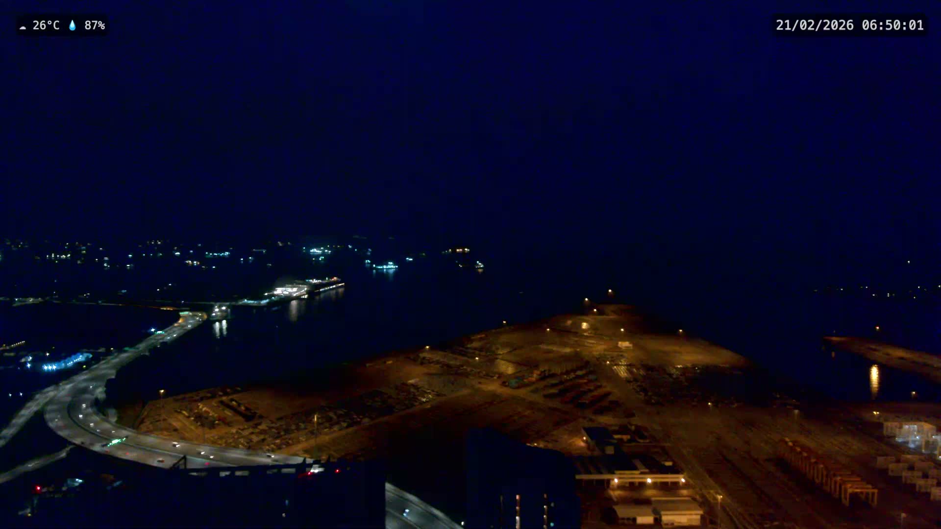 Singapore, Tanjong Pagar Port Terminal & Singapore Strait Skyline Live Cam - Tanjong Pagar, Downtown Core, Central, Area, Central Singapore, Singapore