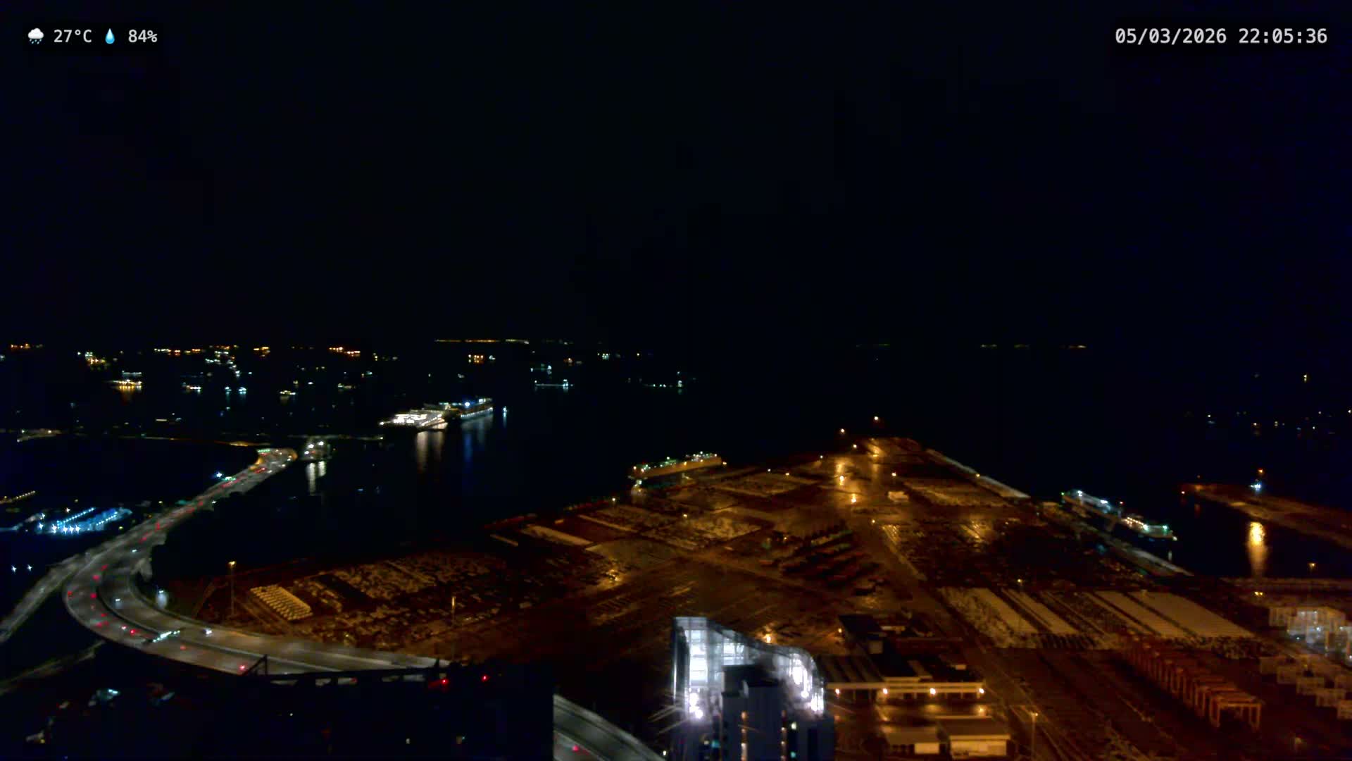Singapore, Tanjong Pagar Port Terminal & Singapore Strait Skyline Live Cam - Tanjong Pagar, Downtown Core, Central, Area, Central Singapore, Singapore