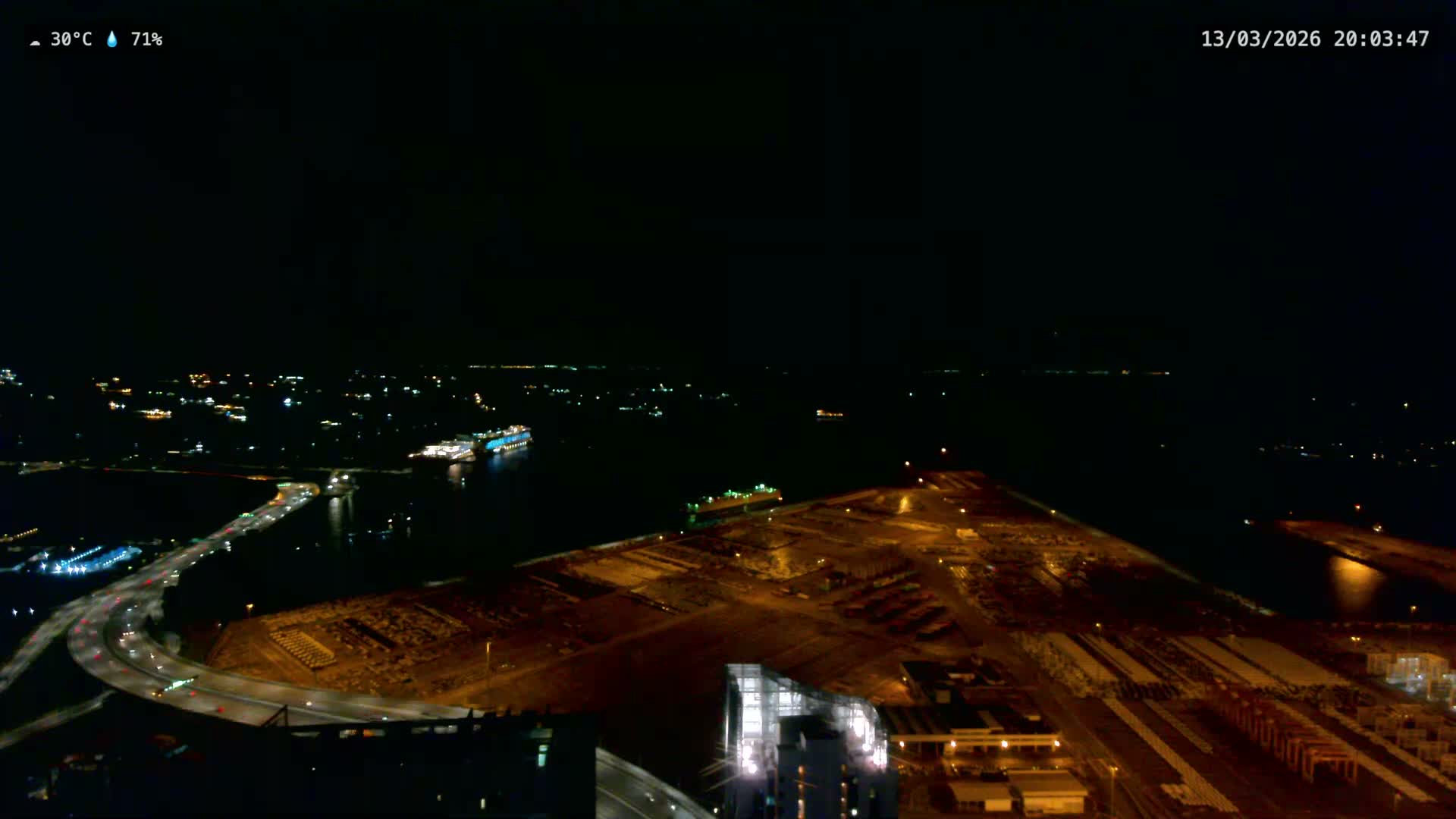 Singapore, Tanjong Pagar Port Terminal & Singapore Strait Skyline Live Cam - Tanjong Pagar, Downtown Core, Central, Area, Central Singapore, Singapore