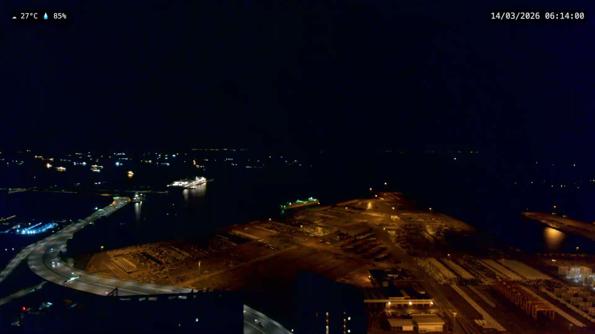 Singapore, Tanjong Pagar Port Terminal & Singapore Strait Skyline Live Cam - Tanjong Pagar, Downtown Core, Central, Area, Central Singapore, Singapore
