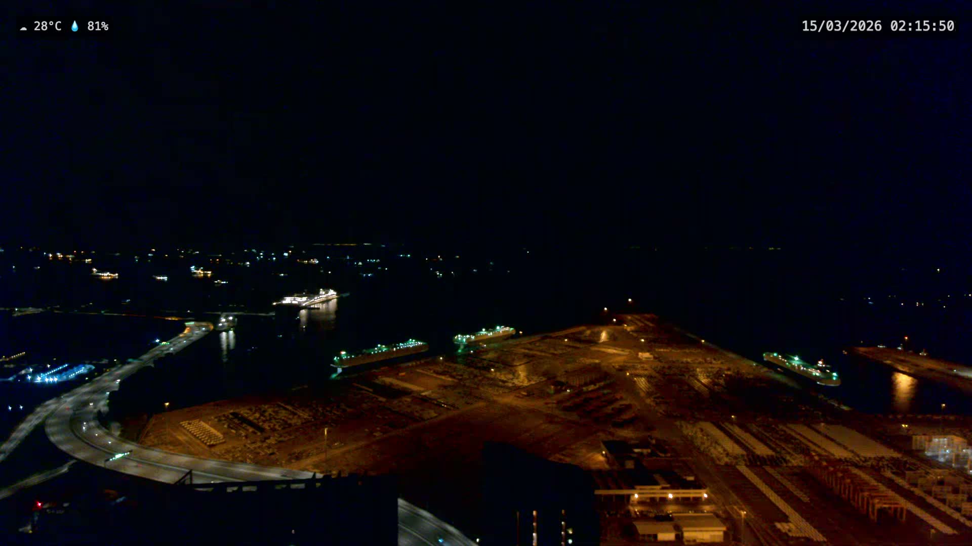 Singapore, Tanjong Pagar Port Terminal & Singapore Strait Skyline Live Cam - Tanjong Pagar, Downtown Core, Central, Area, Central Singapore, Singapore