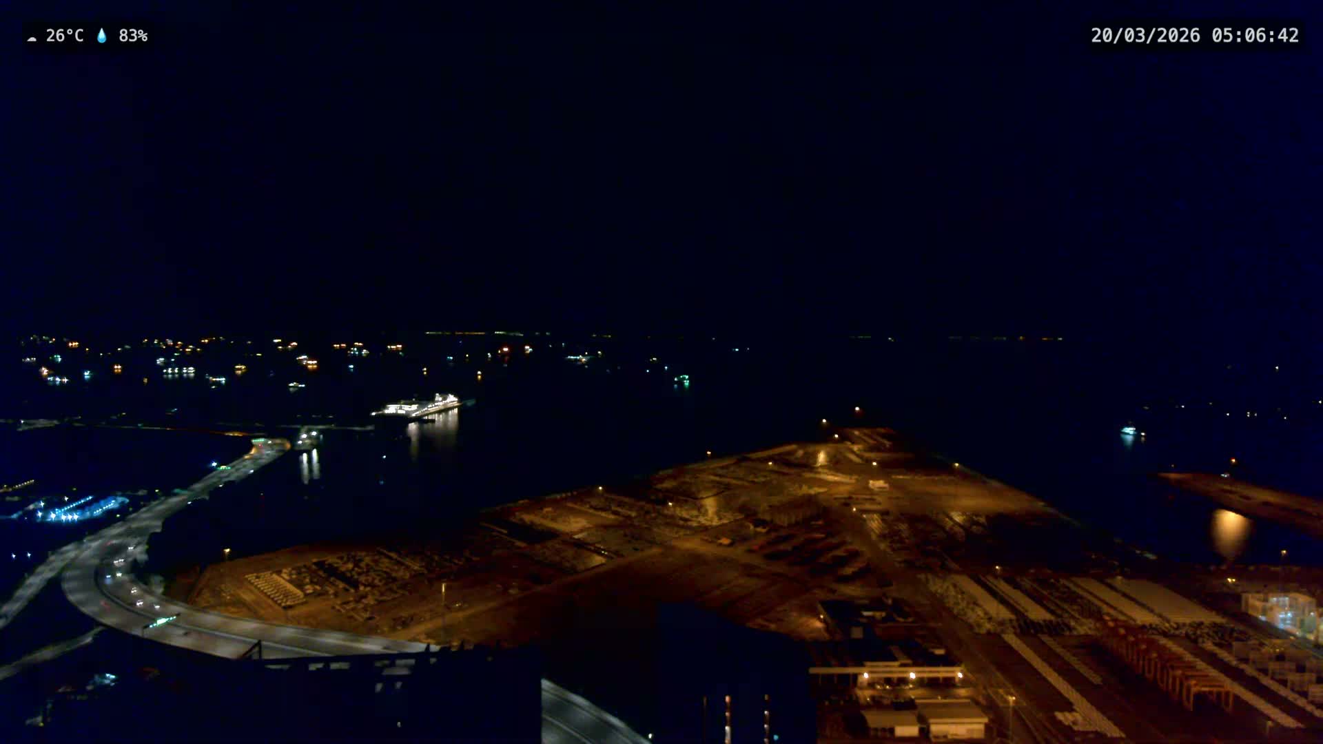 Singapore, Tanjong Pagar Port Terminal & Singapore Strait Skyline Live Cam - Tanjong Pagar, Downtown Core, Central, Area, Central Singapore, Singapore