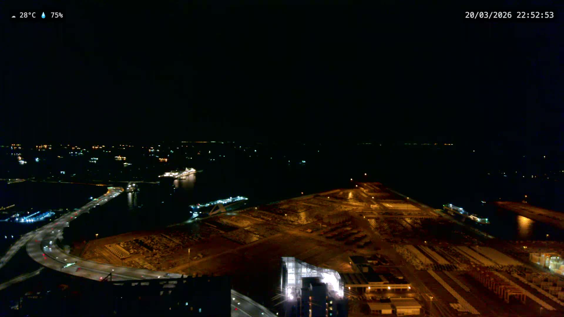 Singapore, Tanjong Pagar Port Terminal & Singapore Strait Skyline Live Cam - Tanjong Pagar, Downtown Core, Central, Area, Central Singapore, Singapore