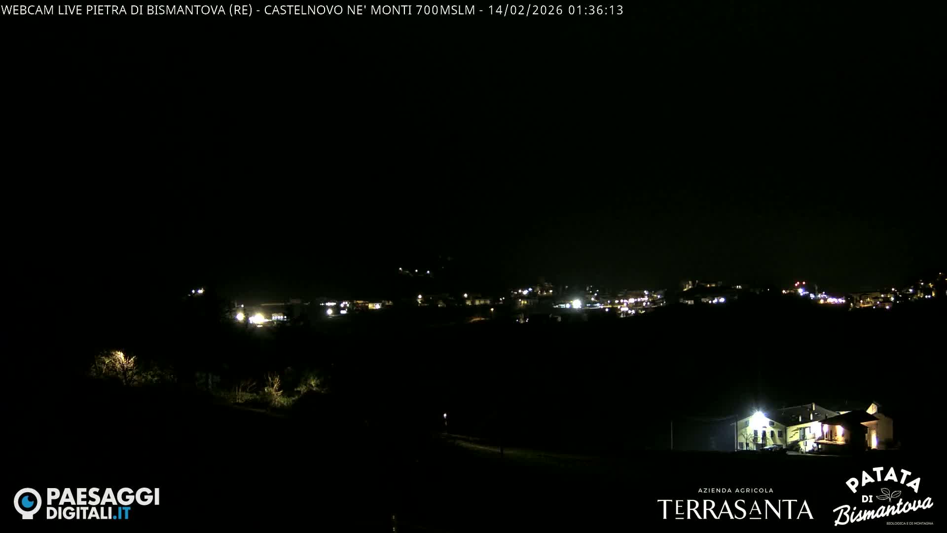  Pietra di Bismantova (Stone of Bismantova) Hill  & Castelnovo ne' Monti Comune Live Cam - Quarqua, Castelnovo ne' Monti, Reggia Emilia, Emilia-Romagna, Italy