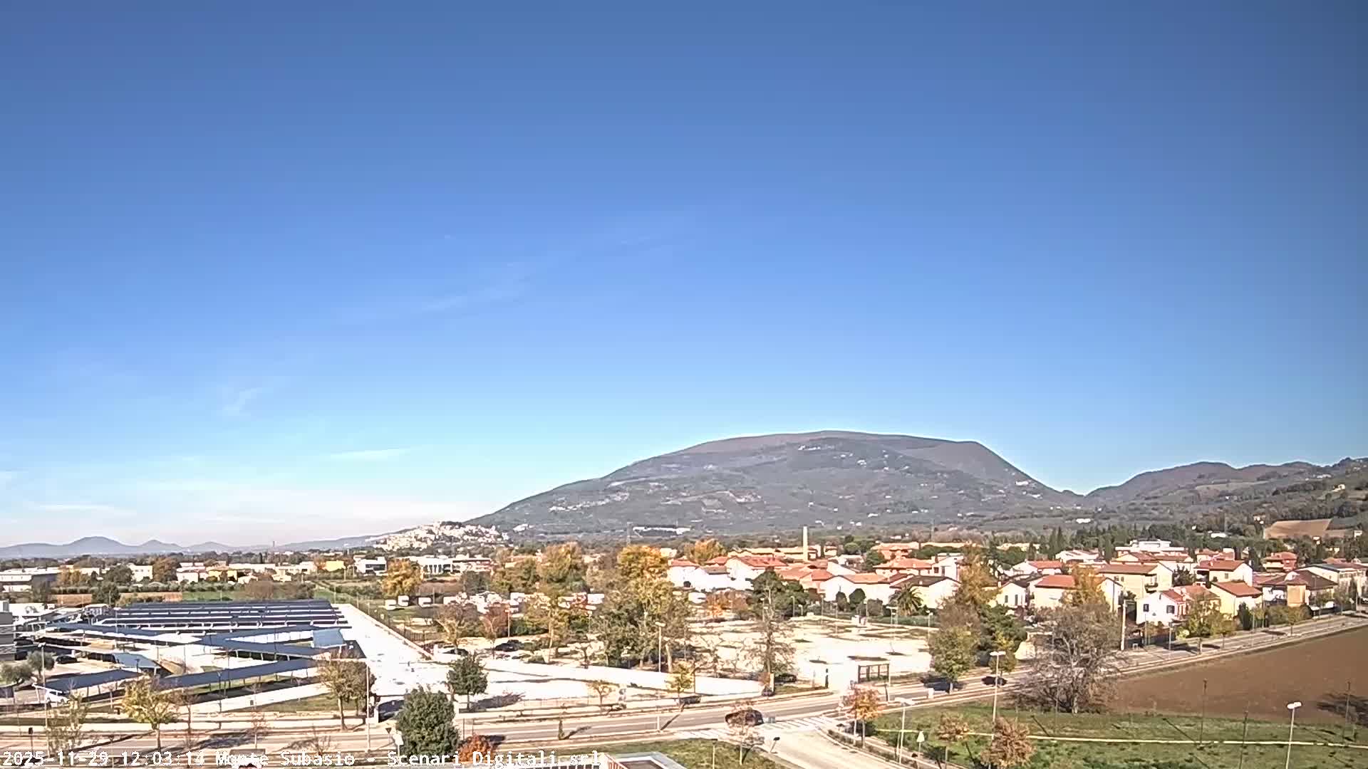 Strada Monte Subasio Mount View & Foligno City Skyline Live Cam - Foligno, Perugia, Umbria, Italy