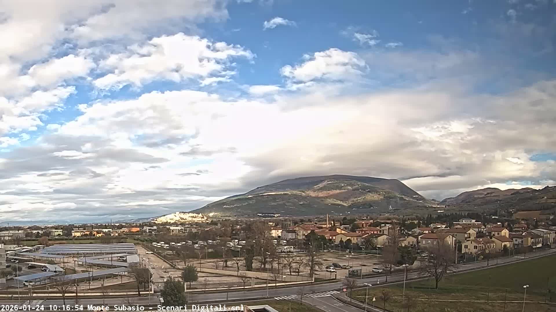 Strada Monte Subasio Mount View & Foligno City Skyline Live Cam - Foligno, Perugia, Umbria, Italy