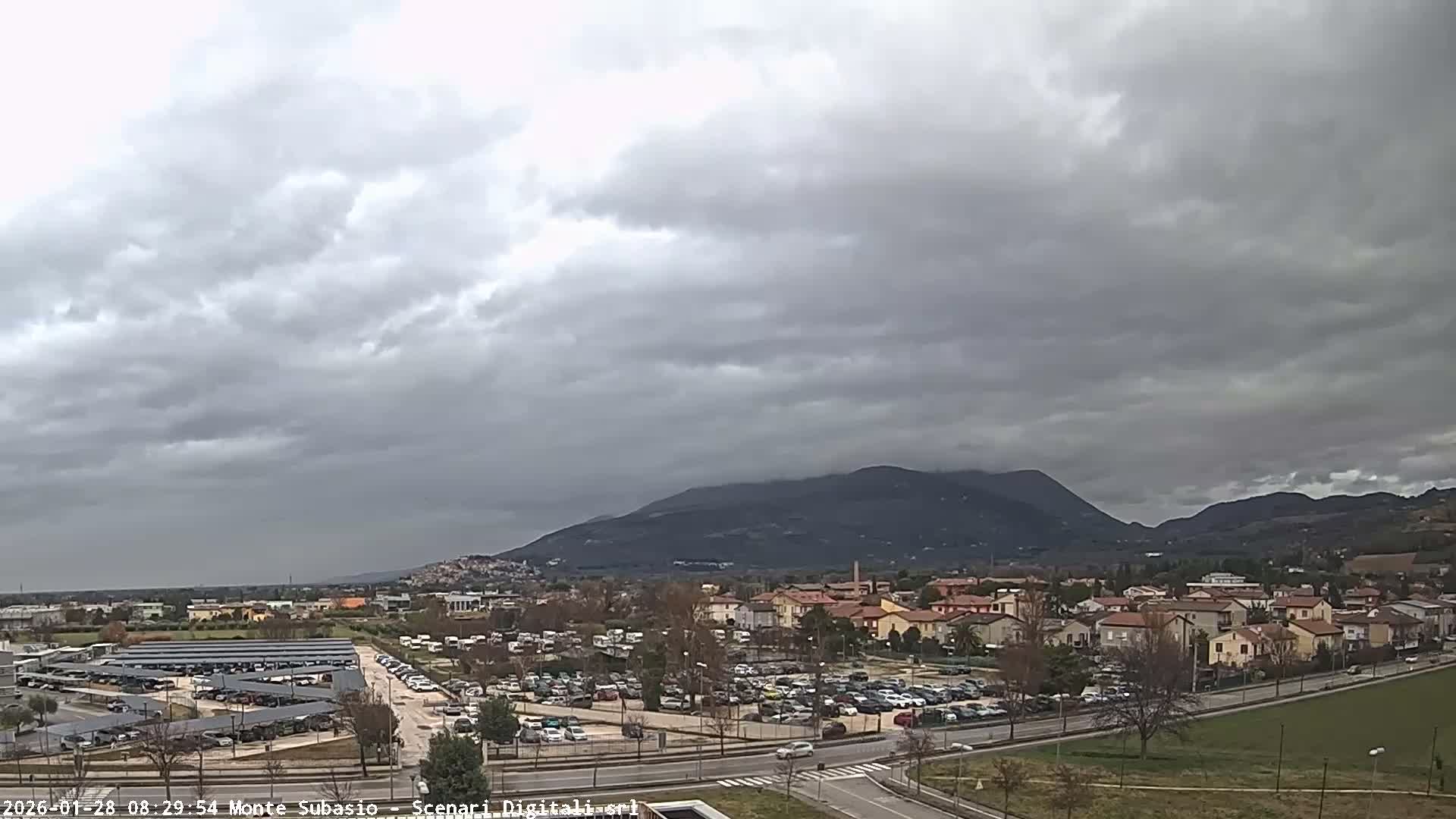Strada Monte Subasio Mount View & Foligno City Skyline Live Cam - Foligno, Perugia, Umbria, Italy