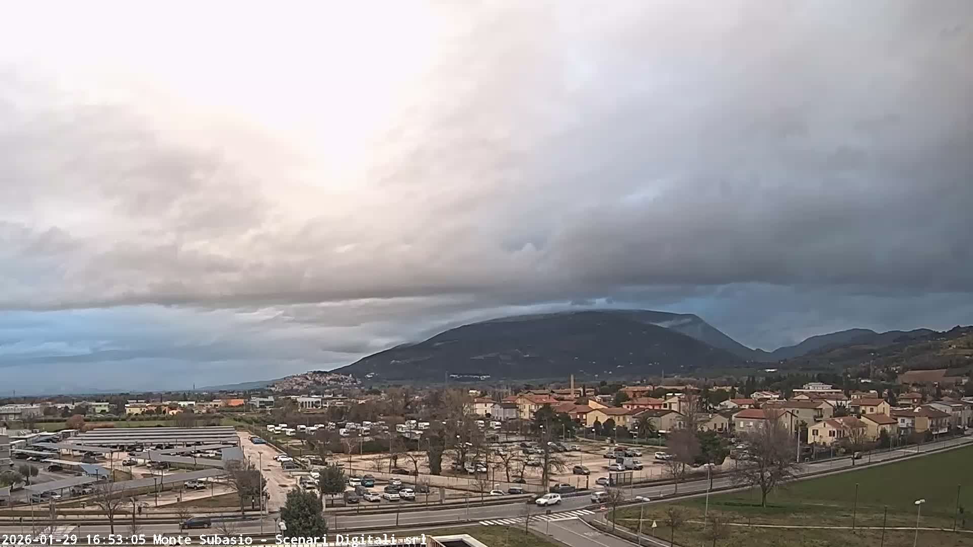 Strada Monte Subasio Mount View & Foligno City Skyline Live Cam - Foligno, Perugia, Umbria, Italy