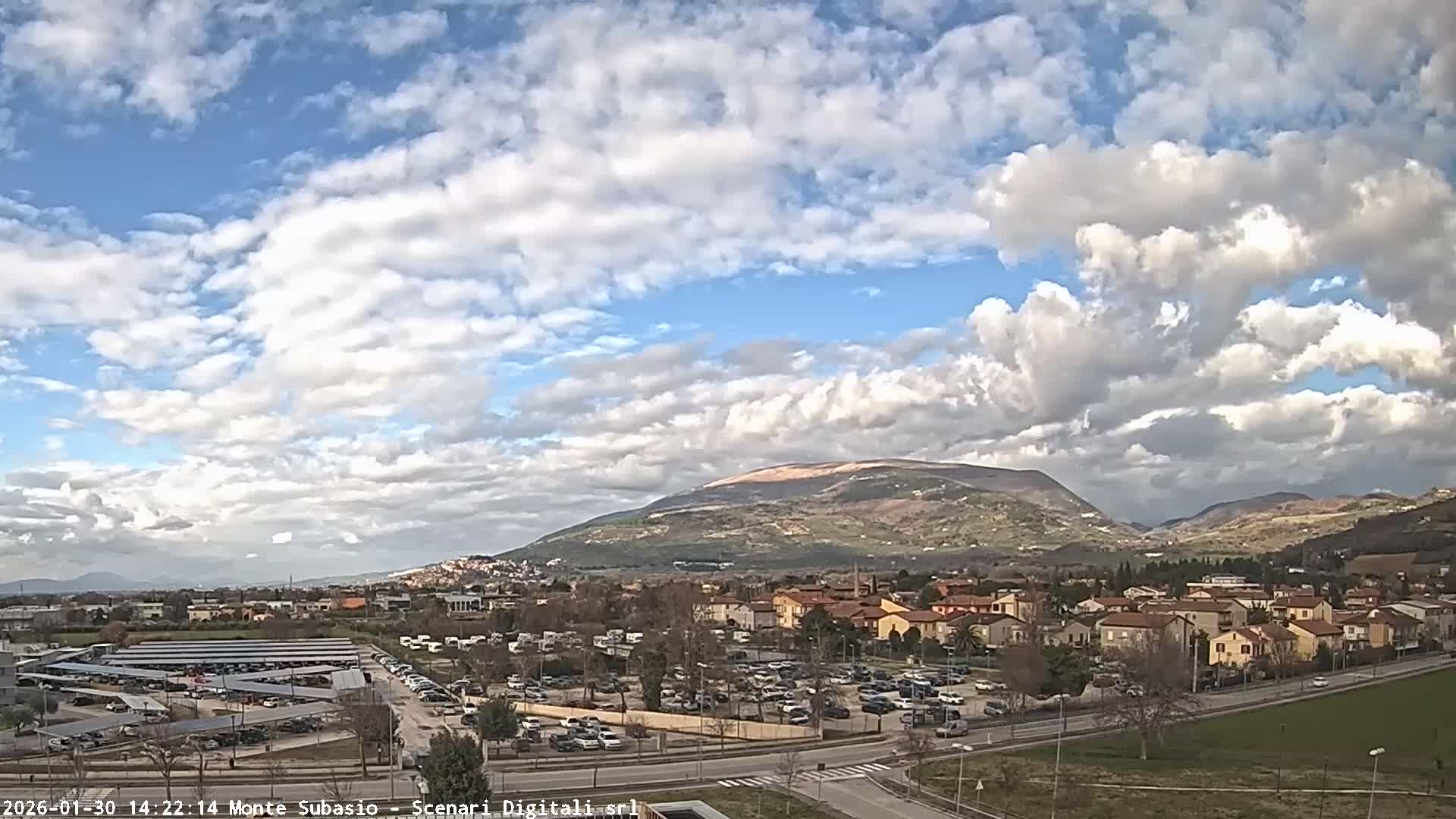 Strada Monte Subasio Mount View & Foligno City Skyline Live Cam - Foligno, Perugia, Umbria, Italy