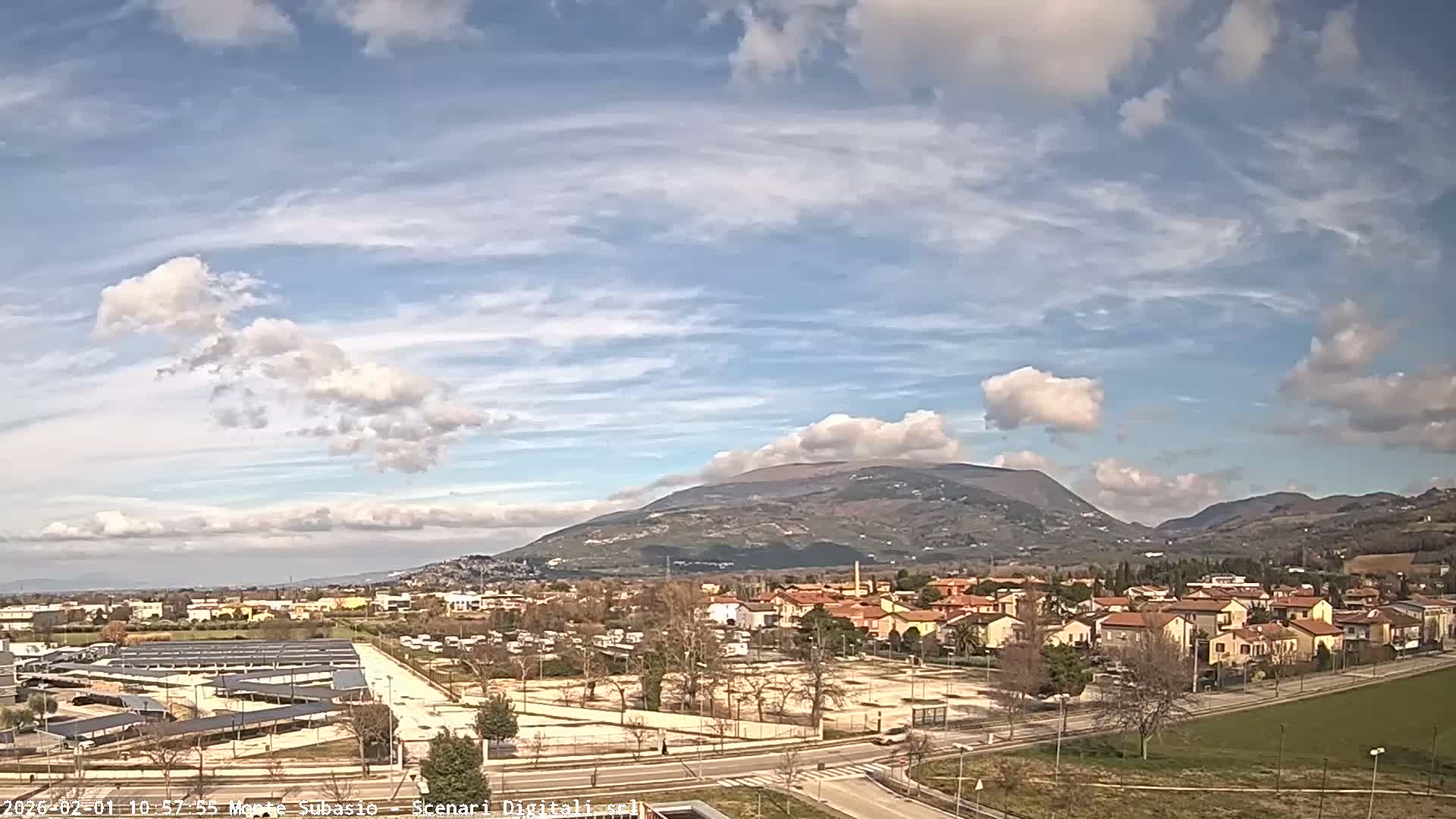 Strada Monte Subasio Mount View & Foligno City Skyline Live Cam - Foligno, Perugia, Umbria, Italy