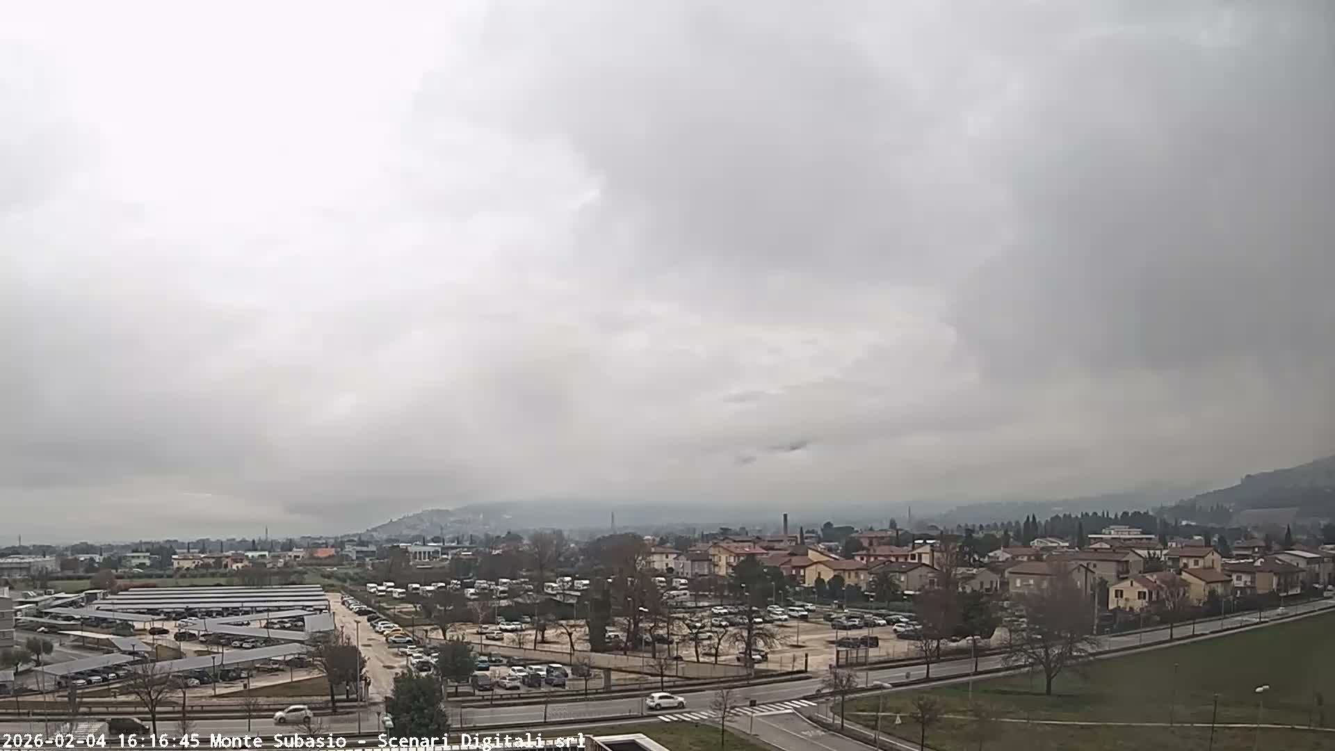 Strada Monte Subasio Mount View & Foligno City Skyline Live Cam - Foligno, Perugia, Umbria, Italy