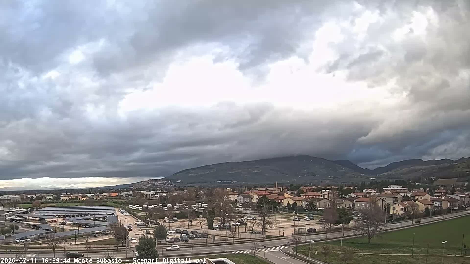 Strada Monte Subasio Mount View & Foligno City Skyline Live Cam - Foligno, Perugia, Umbria, Italy