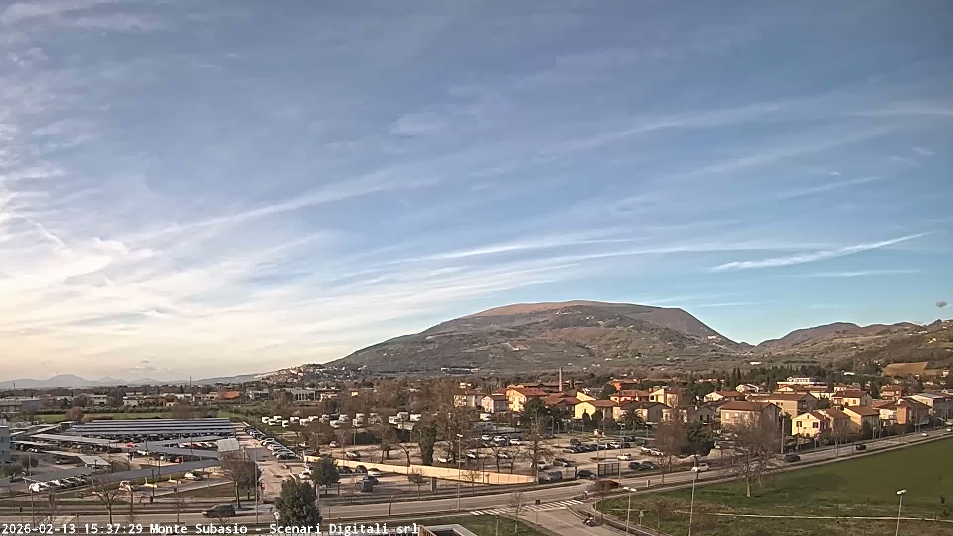 Strada Monte Subasio Mount View & Foligno City Skyline Live Cam - Foligno, Perugia, Umbria, Italy