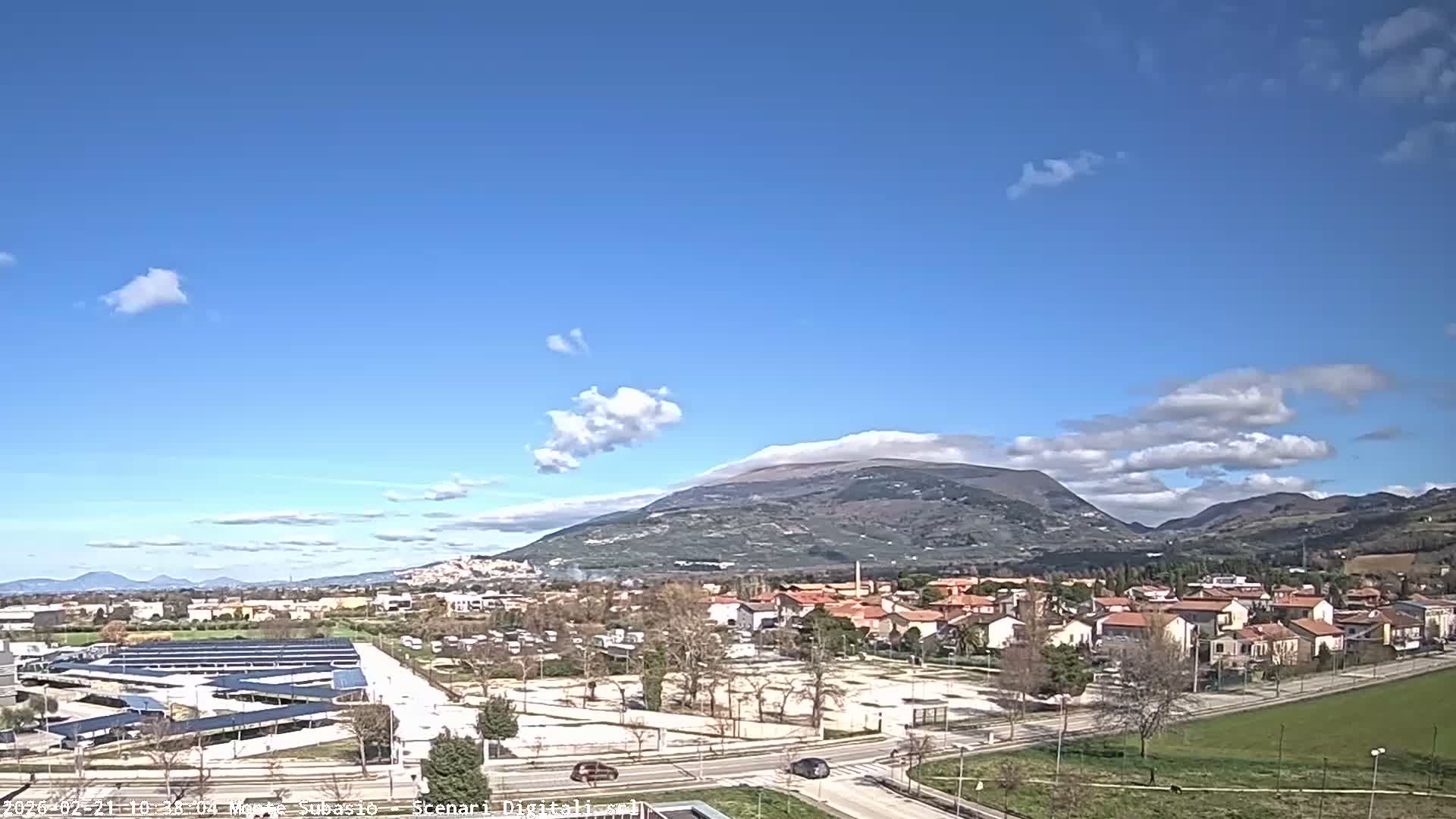 Strada Monte Subasio Mount View & Foligno City Skyline Live Cam - Foligno, Perugia, Umbria, Italy