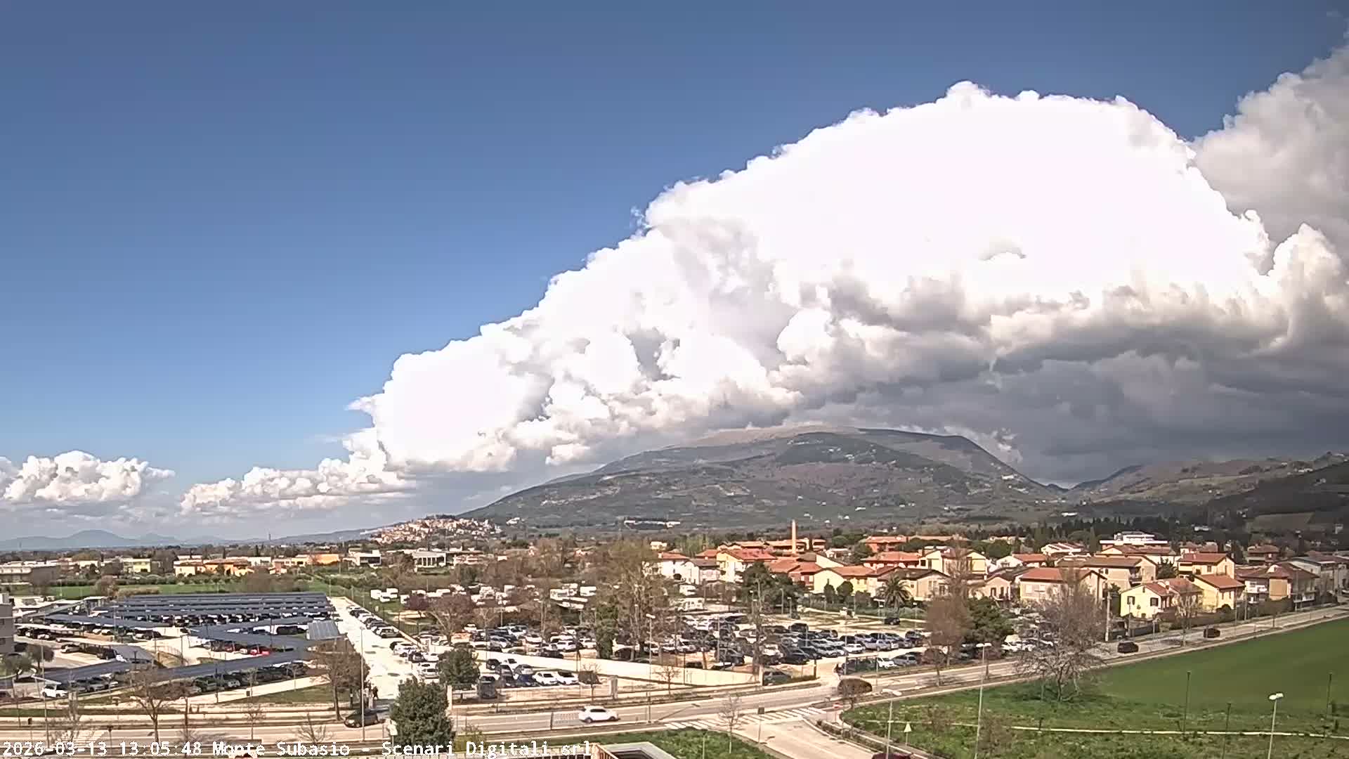 Strada Monte Subasio Mount View & Foligno City Skyline Live Cam - Foligno, Perugia, Umbria, Italy