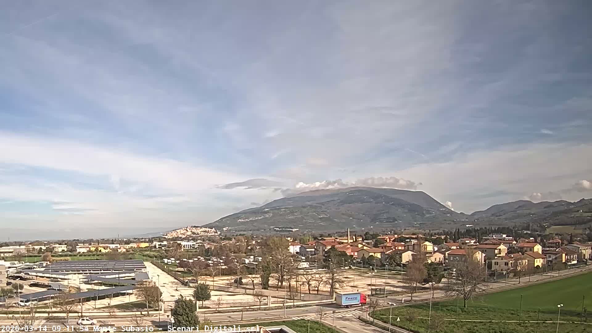 Strada Monte Subasio Mount View & Foligno City Skyline Live Cam - Foligno, Perugia, Umbria, Italy