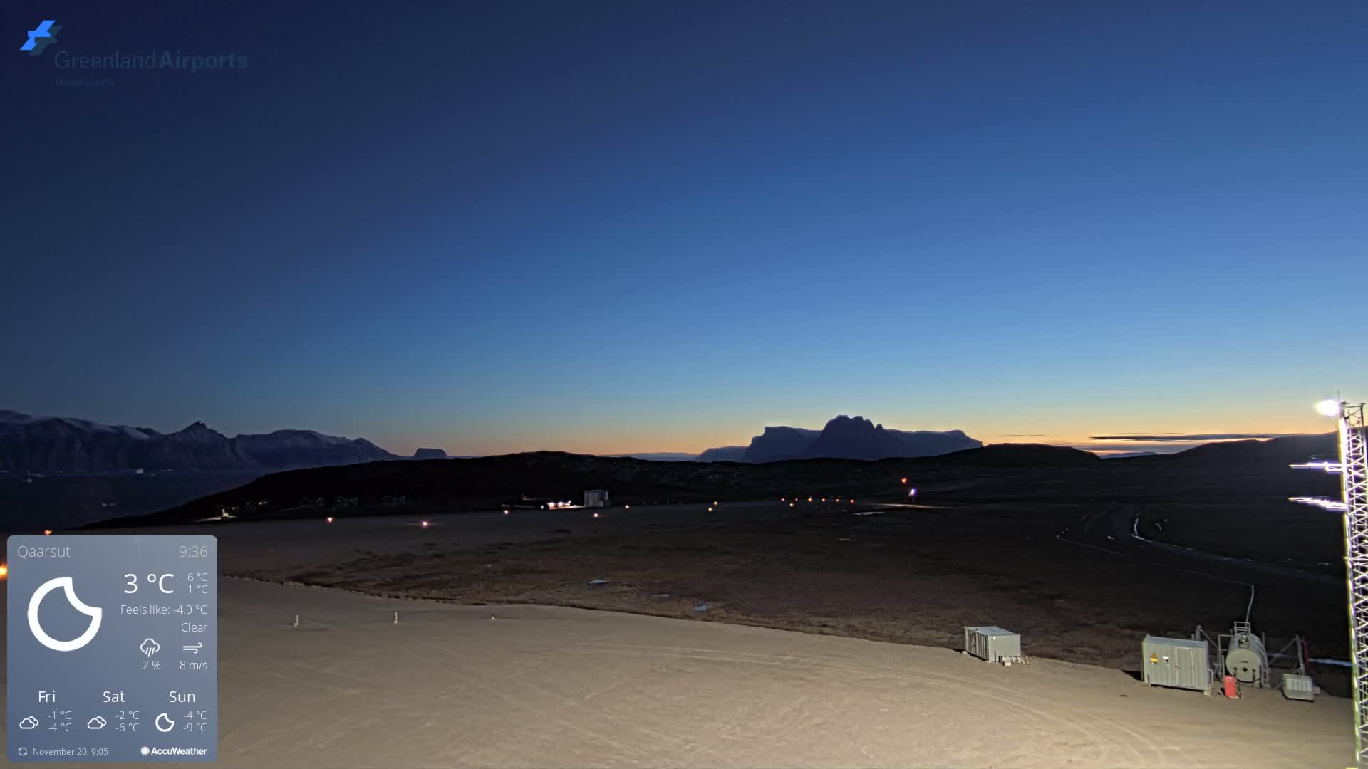 Qaarsut Airport (Mittarfik Qaarsut) East Towards View Live Cam JQA / BGUQ  - Qaarsut, Avannaata, Greenland, Denmark