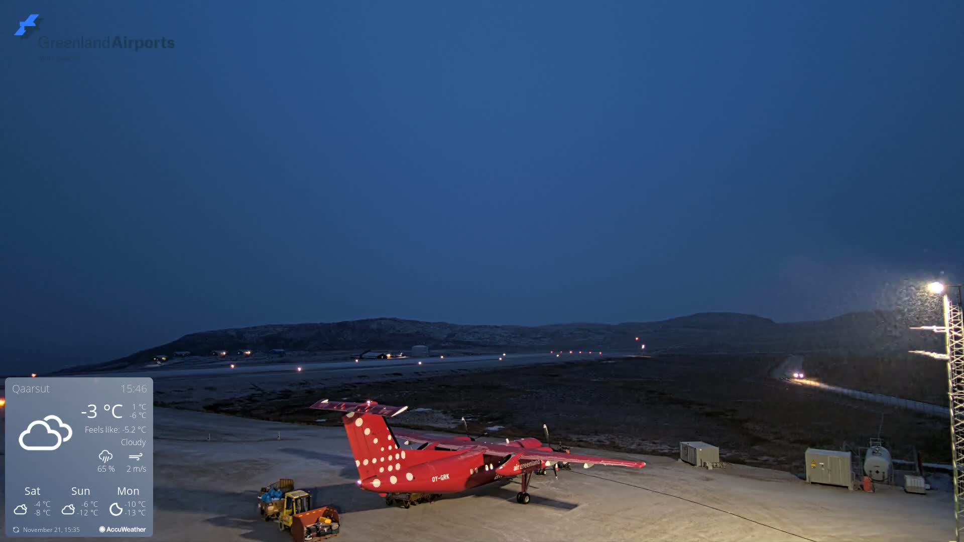 Qaarsut Airport (Mittarfik Qaarsut) East Towards View Live Cam JQA / BGUQ  - Qaarsut, Avannaata, Greenland, Denmark