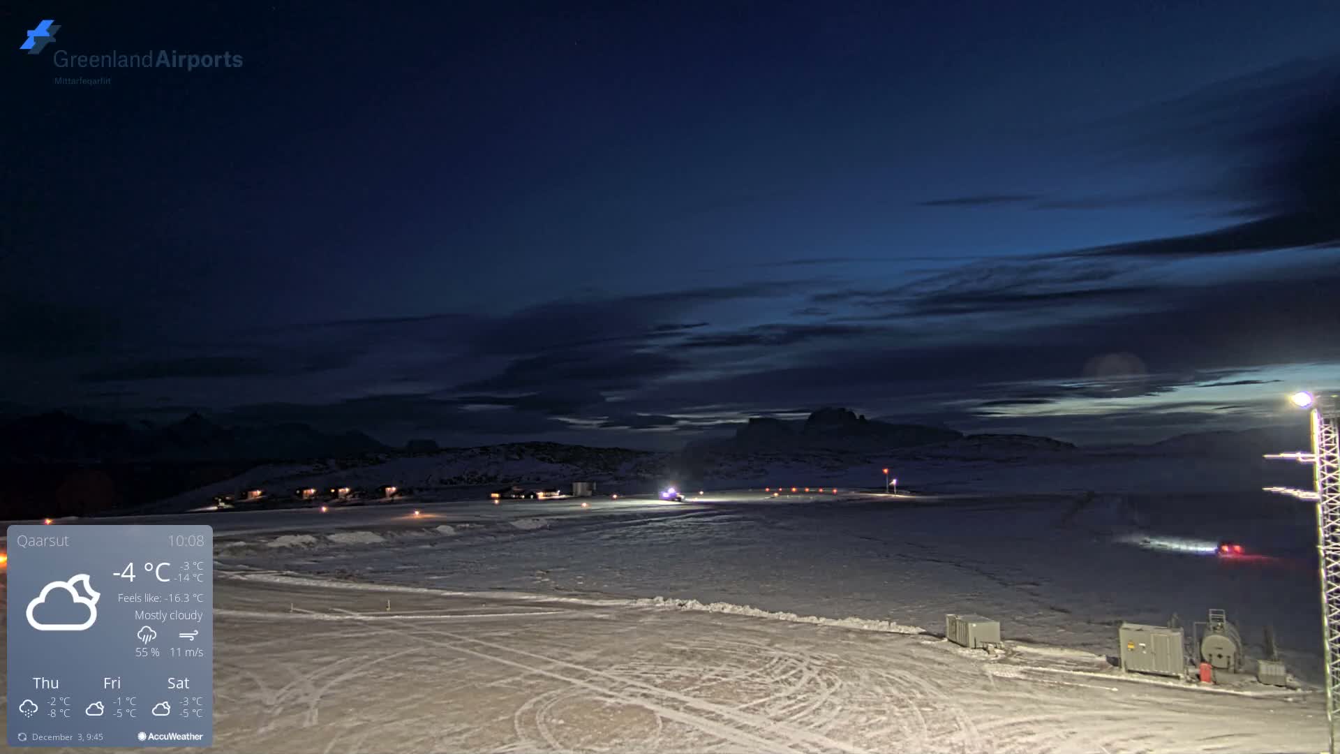 Qaarsut Airport (Mittarfik Qaarsut) East Towards View Live Cam JQA / BGUQ  - Qaarsut, Avannaata, Greenland, Denmark