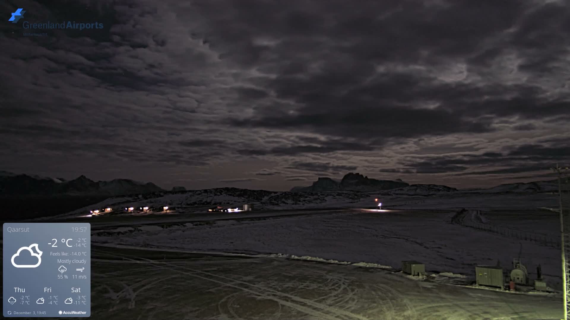 Qaarsut Airport (Mittarfik Qaarsut) East Towards View Live Cam JQA / BGUQ  - Qaarsut, Avannaata, Greenland, Denmark