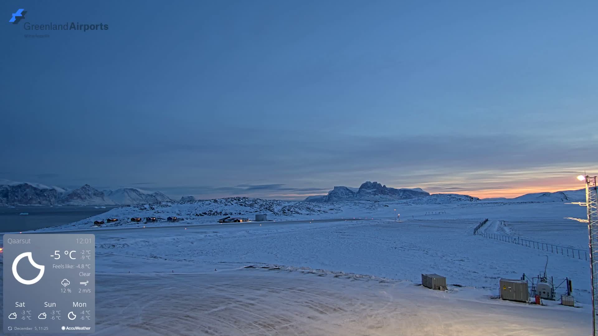 Qaarsut Airport (Mittarfik Qaarsut) East Towards View Live Cam JQA / BGUQ  - Qaarsut, Avannaata, Greenland, Denmark