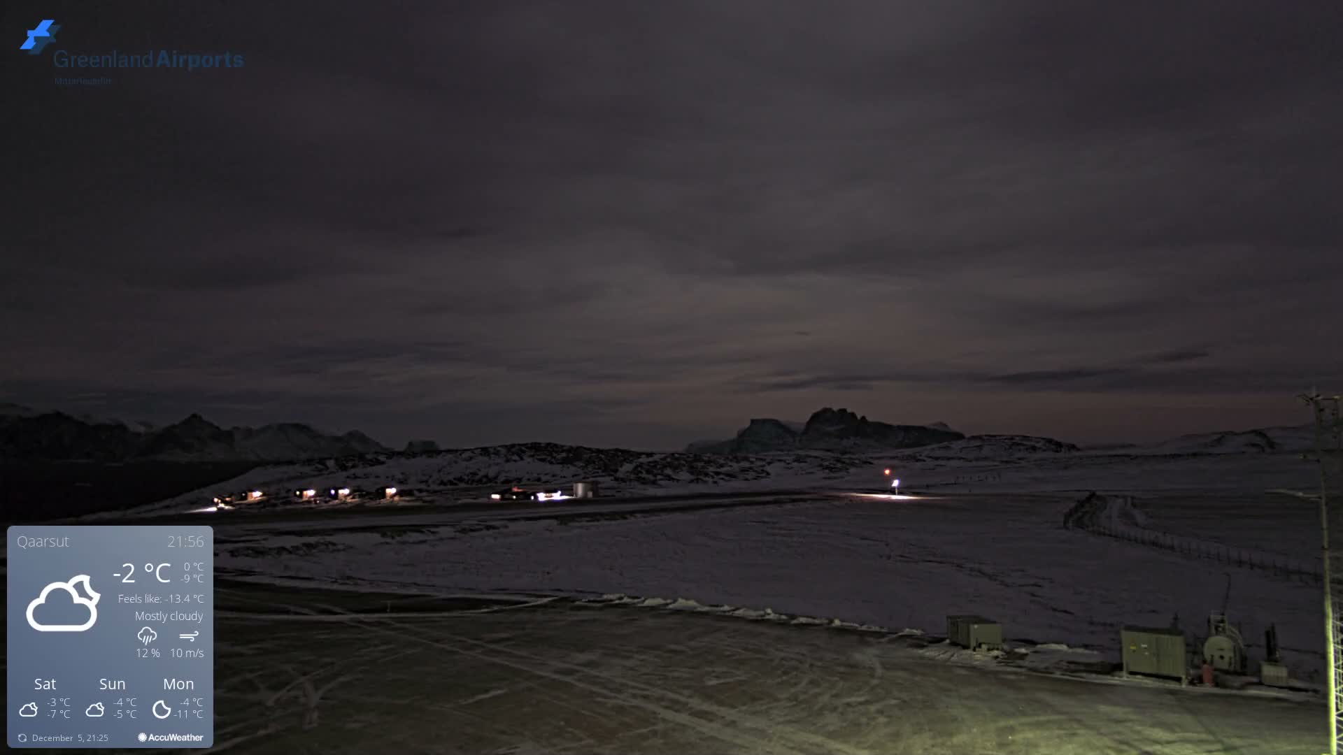 Qaarsut Airport (Mittarfik Qaarsut) East Towards View Live Cam JQA / BGUQ  - Qaarsut, Avannaata, Greenland, Denmark
