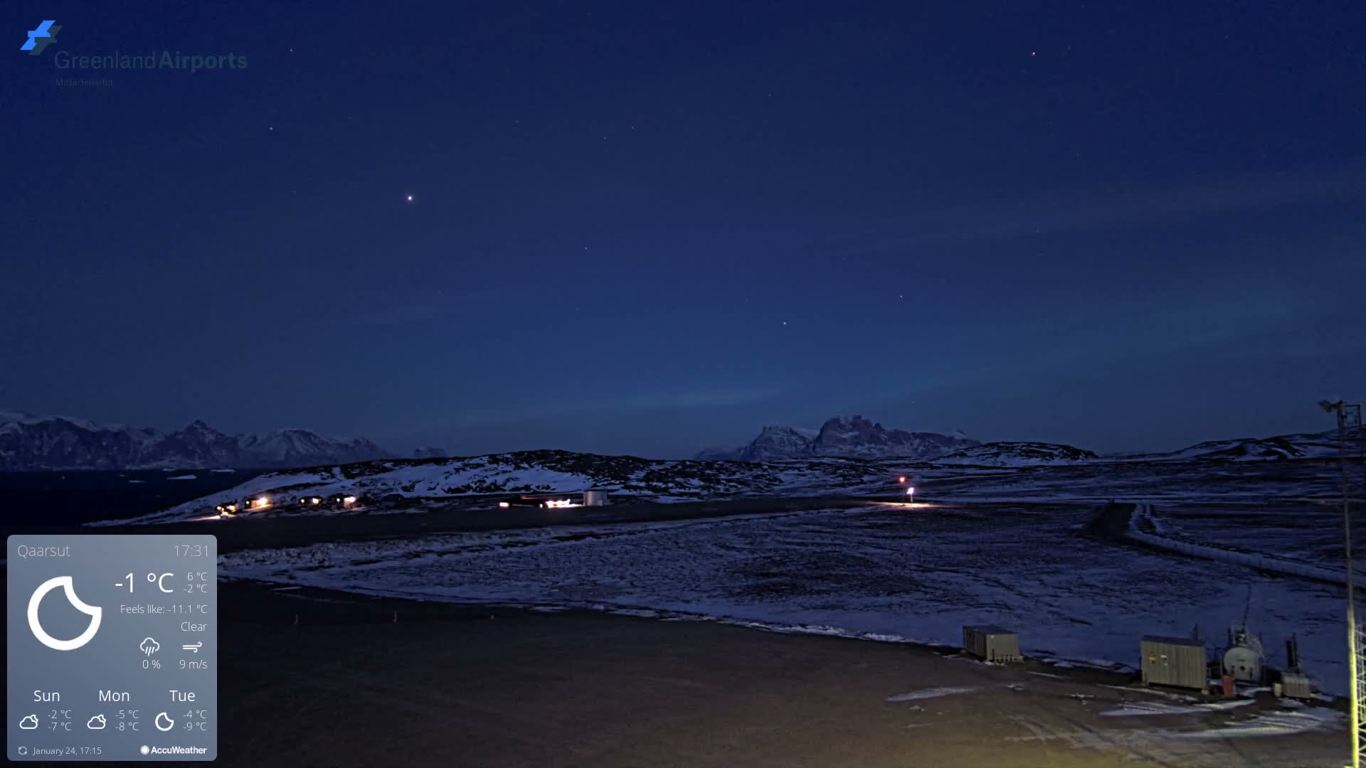 Qaarsut Airport (Mittarfik Qaarsut) East Towards View Live Cam JQA / BGUQ  - Qaarsut, Avannaata, Greenland, Denmark