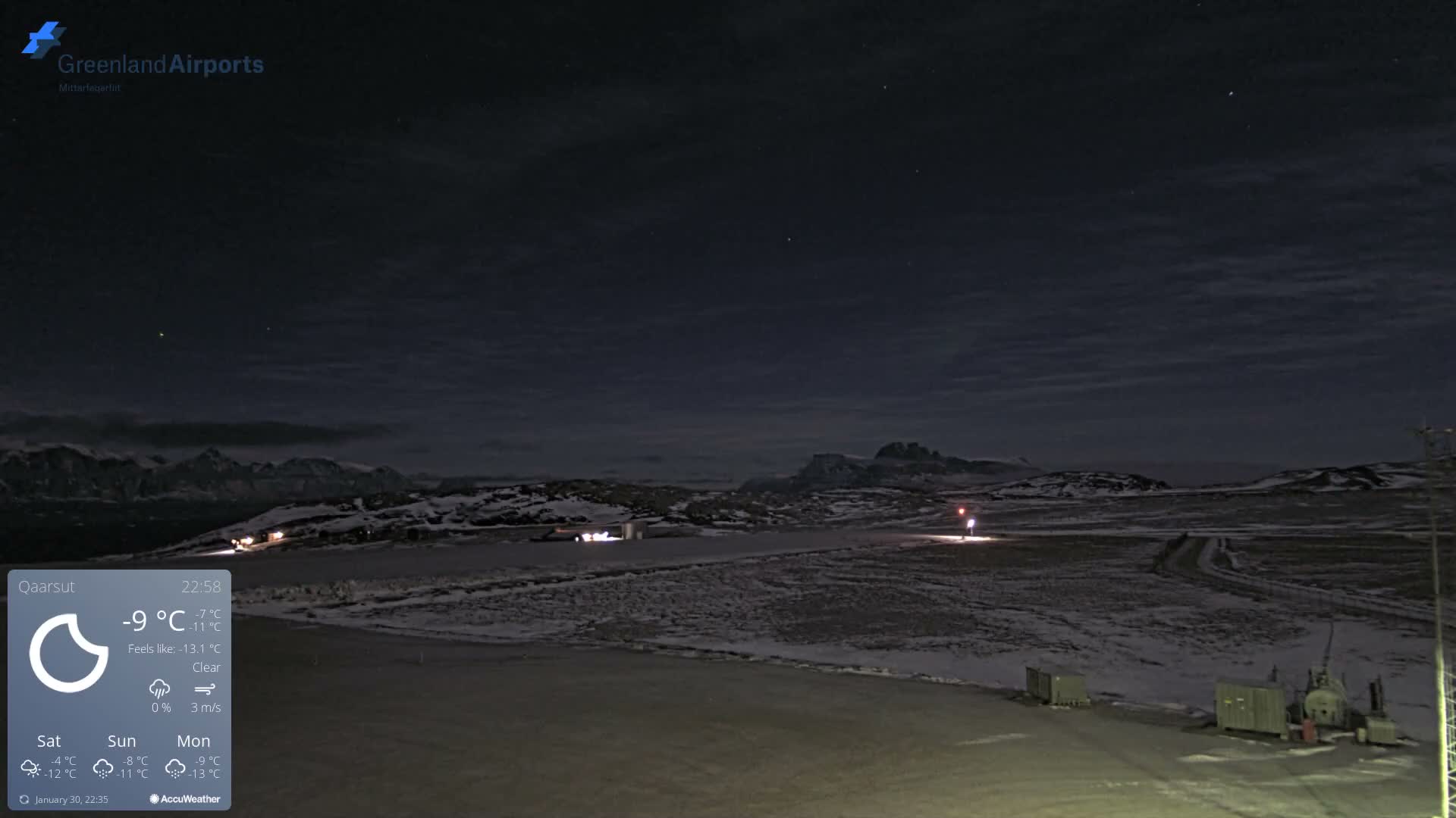 Qaarsut Airport (Mittarfik Qaarsut) East Towards View Live Cam JQA / BGUQ  - Qaarsut, Avannaata, Greenland, Denmark