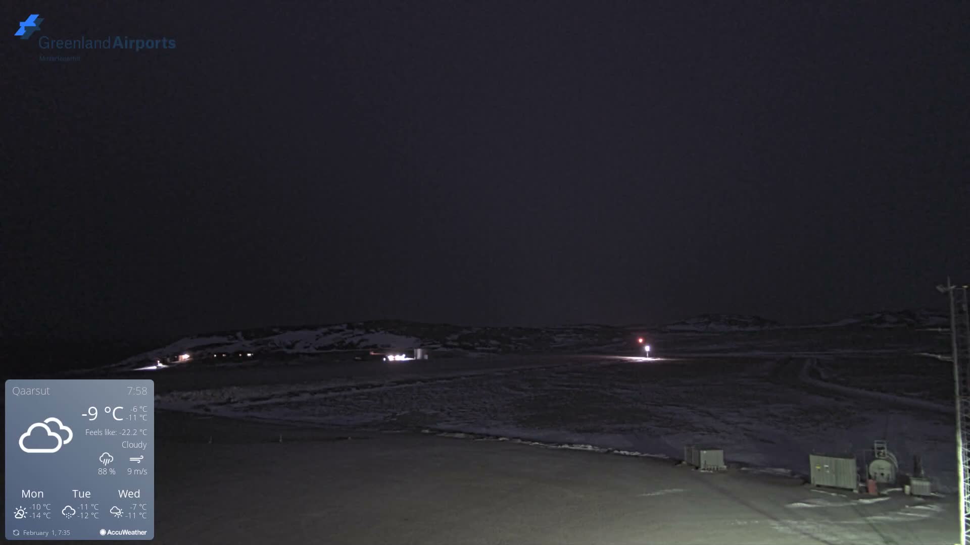 Qaarsut Airport (Mittarfik Qaarsut) East Towards View Live Cam JQA / BGUQ  - Qaarsut, Avannaata, Greenland, Denmark