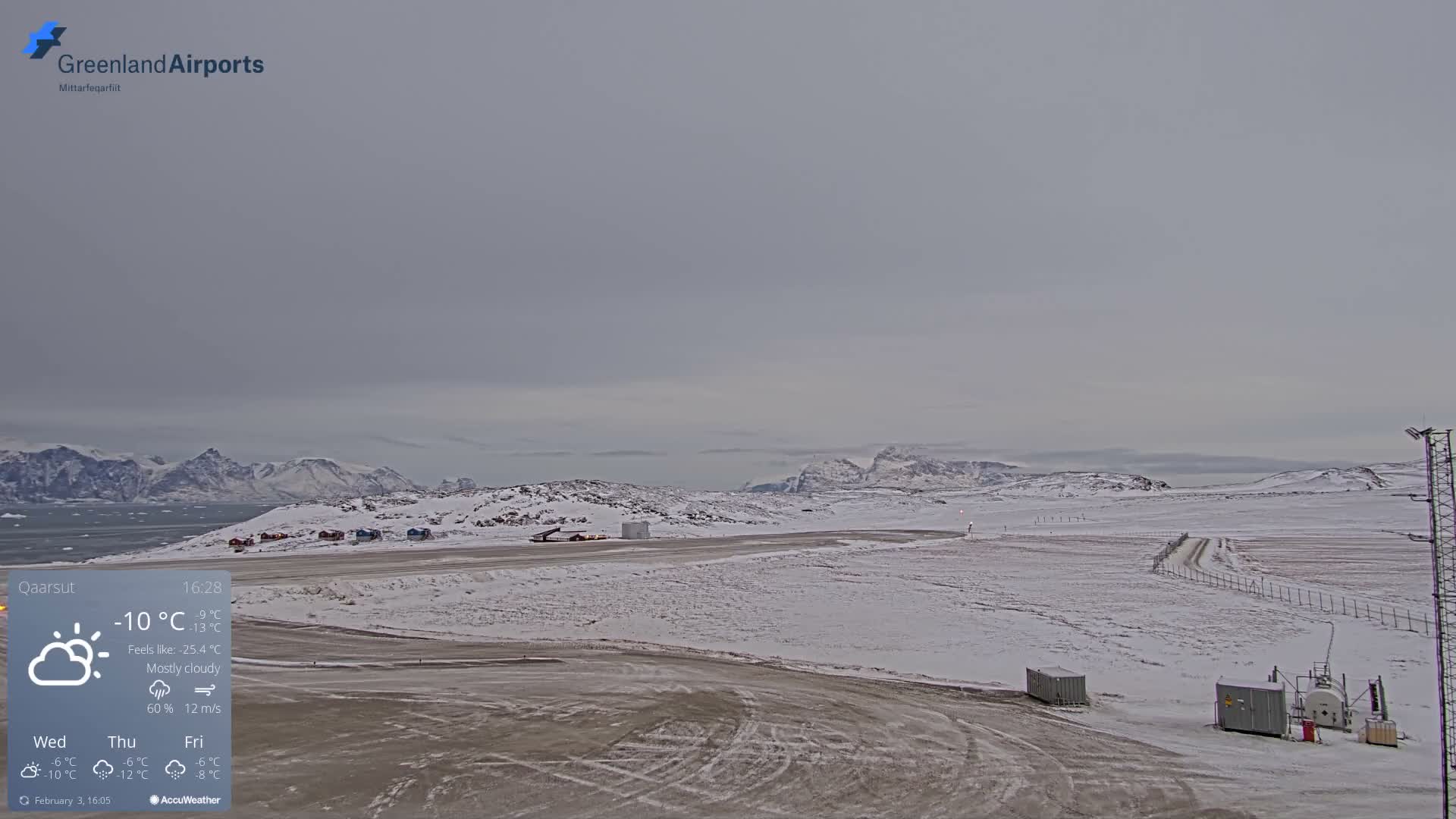 Qaarsut Airport (Mittarfik Qaarsut) East Towards View Live Cam JQA / BGUQ  - Qaarsut, Avannaata, Greenland, Denmark