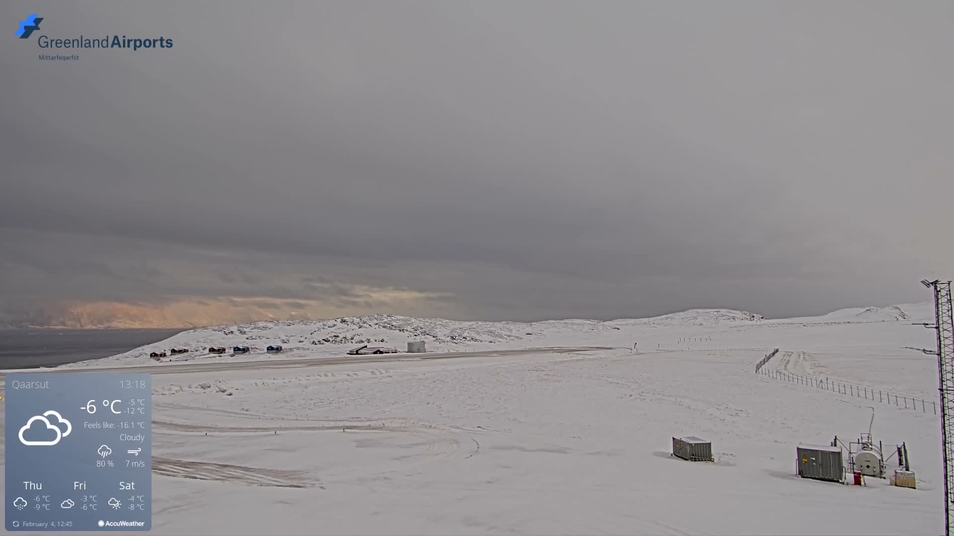 Qaarsut Airport (Mittarfik Qaarsut) East Towards View Live Cam JQA / BGUQ  - Qaarsut, Avannaata, Greenland, Denmark