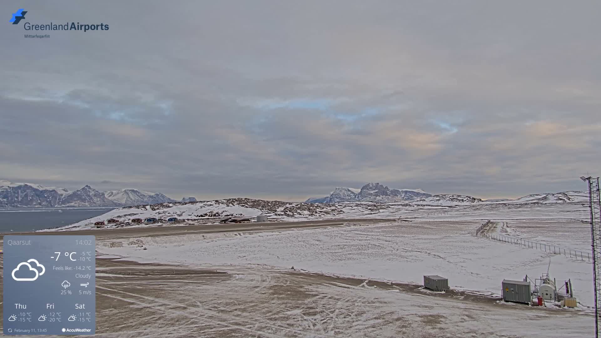Qaarsut Airport (Mittarfik Qaarsut) East Towards View Live Cam JQA / BGUQ  - Qaarsut, Avannaata, Greenland, Denmark