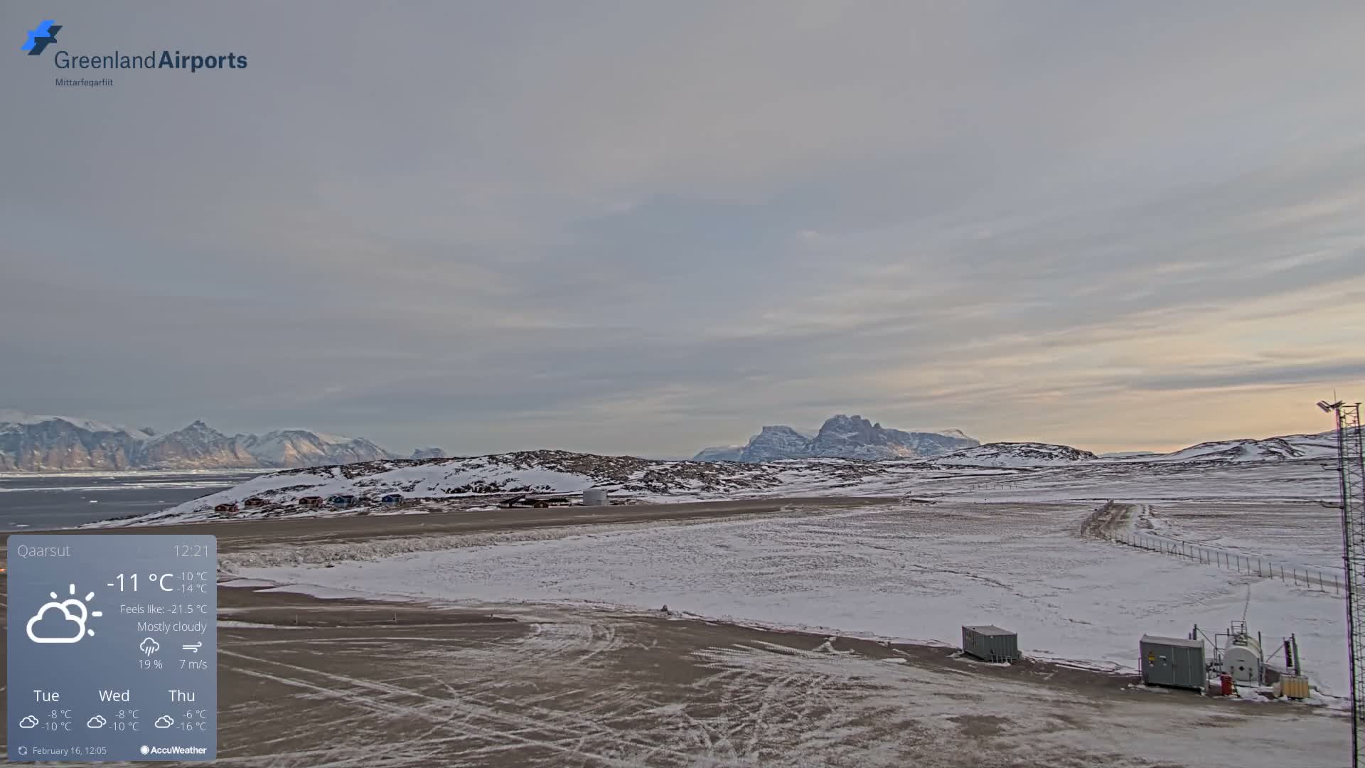 Qaarsut Airport (Mittarfik Qaarsut) East Towards View Live Cam JQA / BGUQ  - Qaarsut, Avannaata, Greenland, Denmark