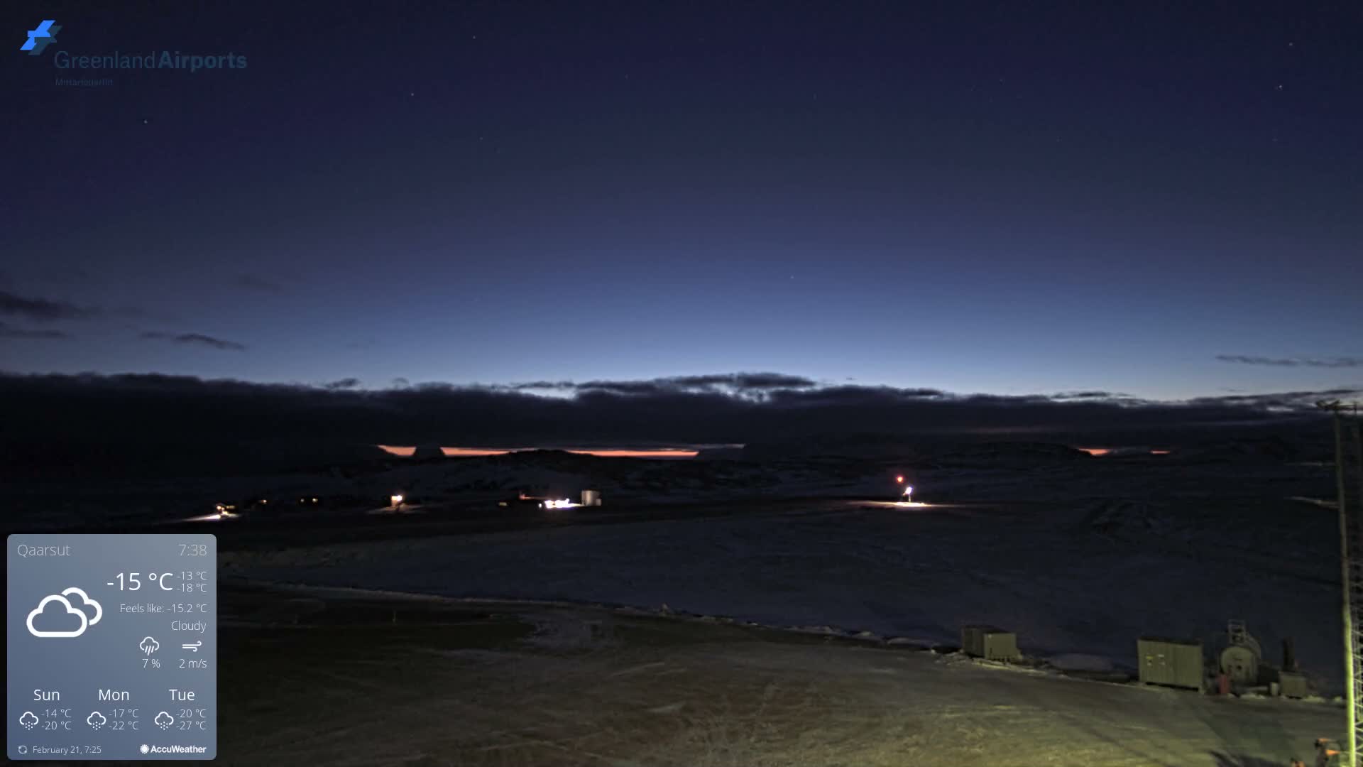 Qaarsut Airport (Mittarfik Qaarsut) East Towards View Live Cam JQA / BGUQ  - Qaarsut, Avannaata, Greenland, Denmark